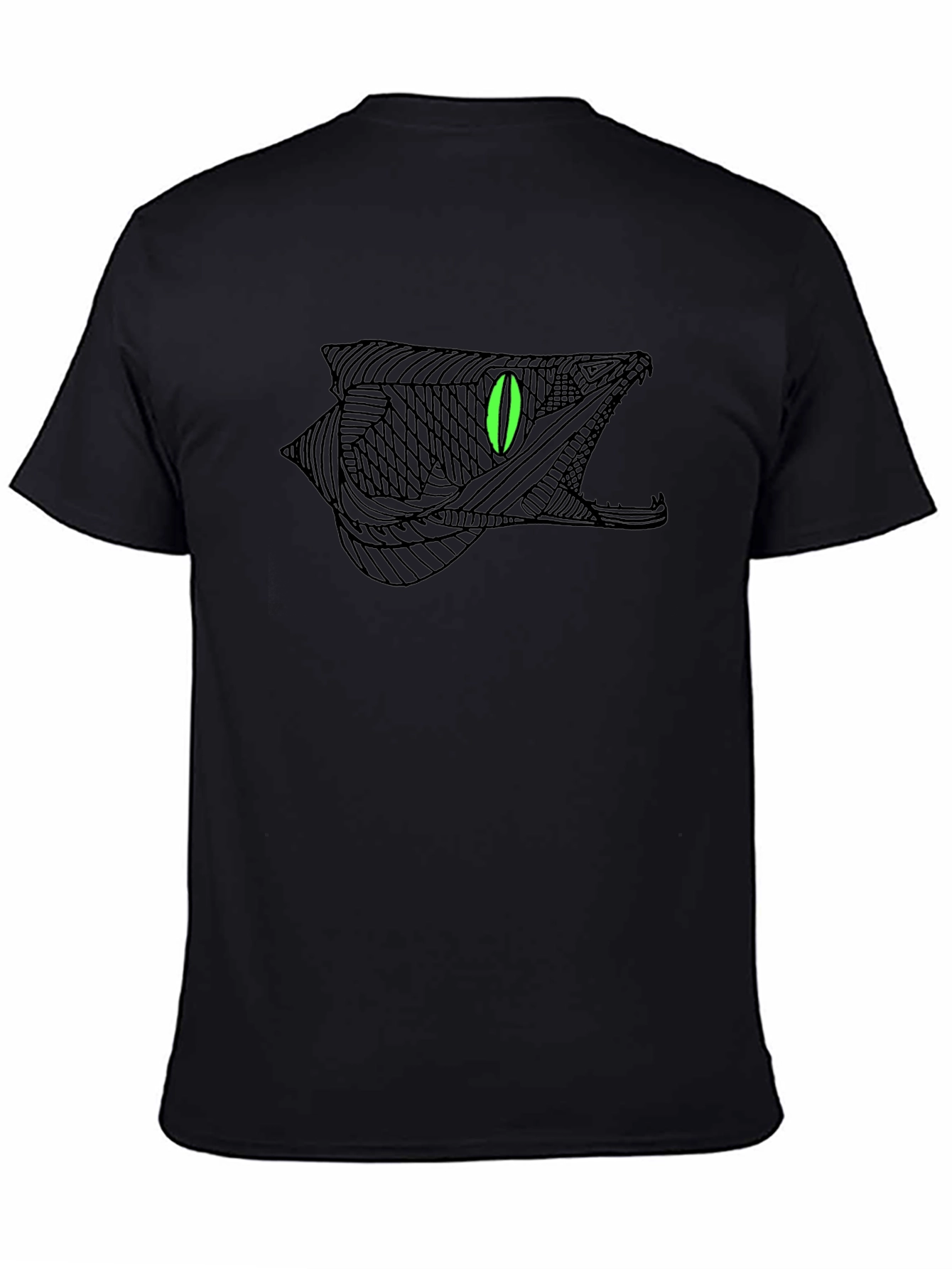 Mens Black Snake Graphic Tee - Stylish Design