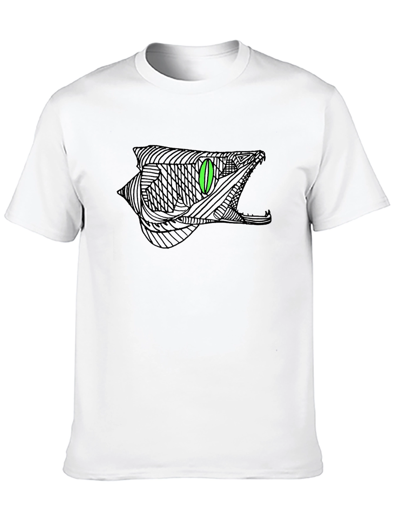 Mens Black Snake Graphic Tee - Stylish Design