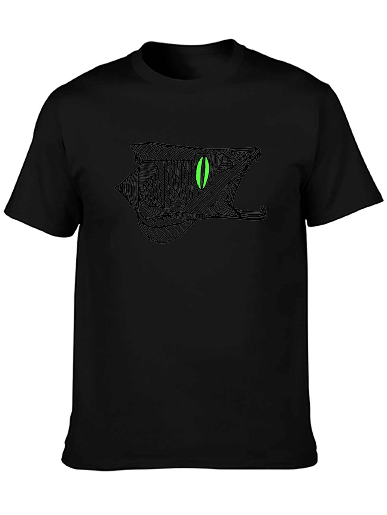 Mens Black Snake Graphic Tee - Stylish Design