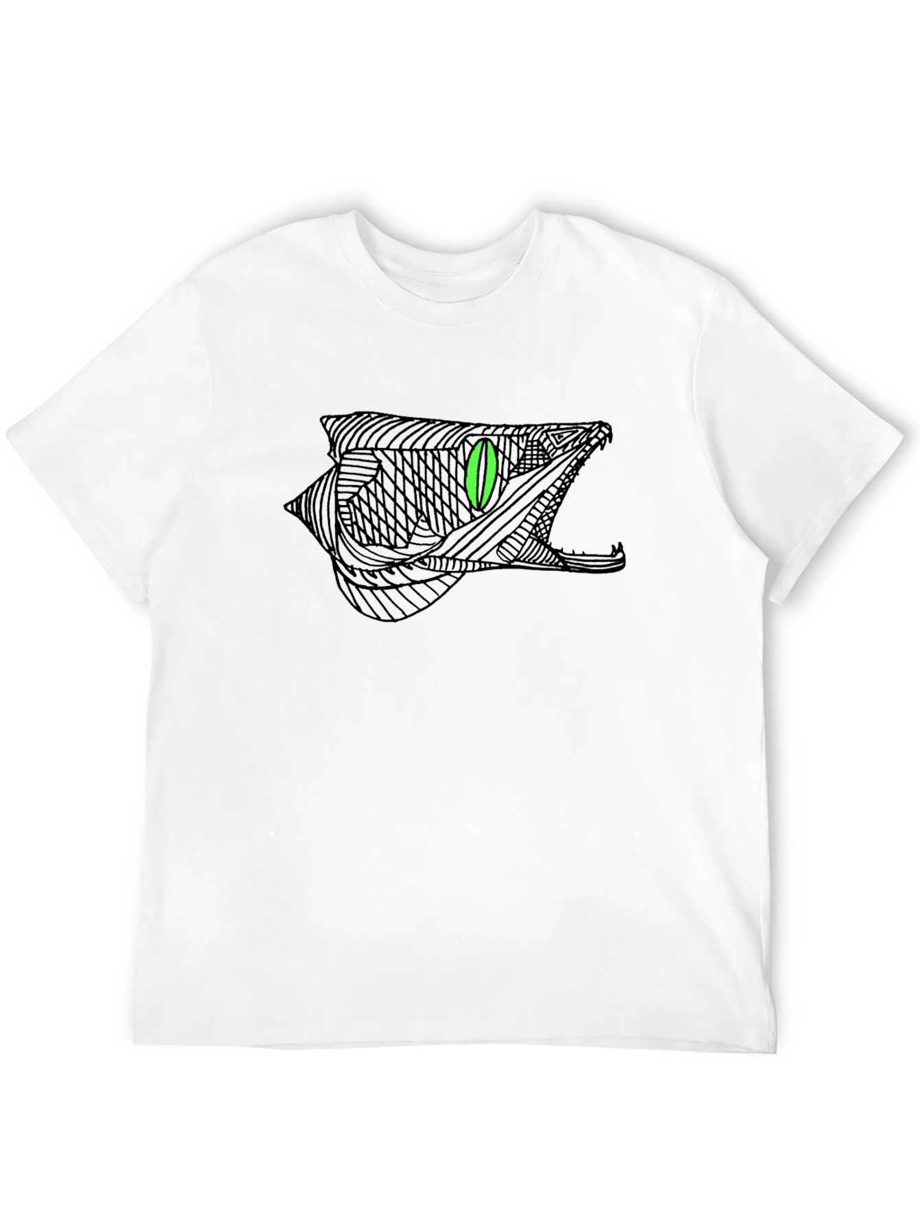 Mens Black Snake Graphic Tee - Stylish Design