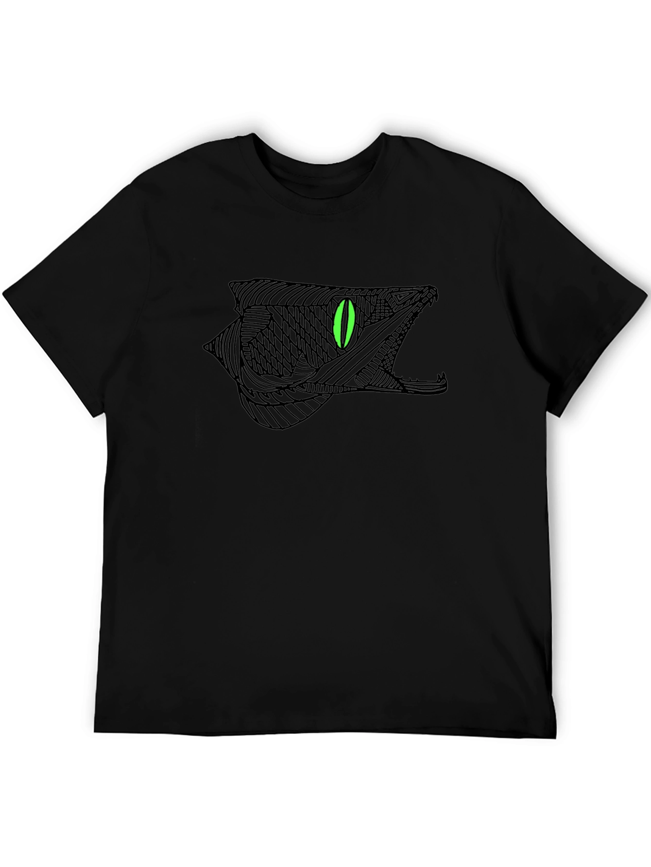 Mens Black Snake Graphic Tee - Stylish Design