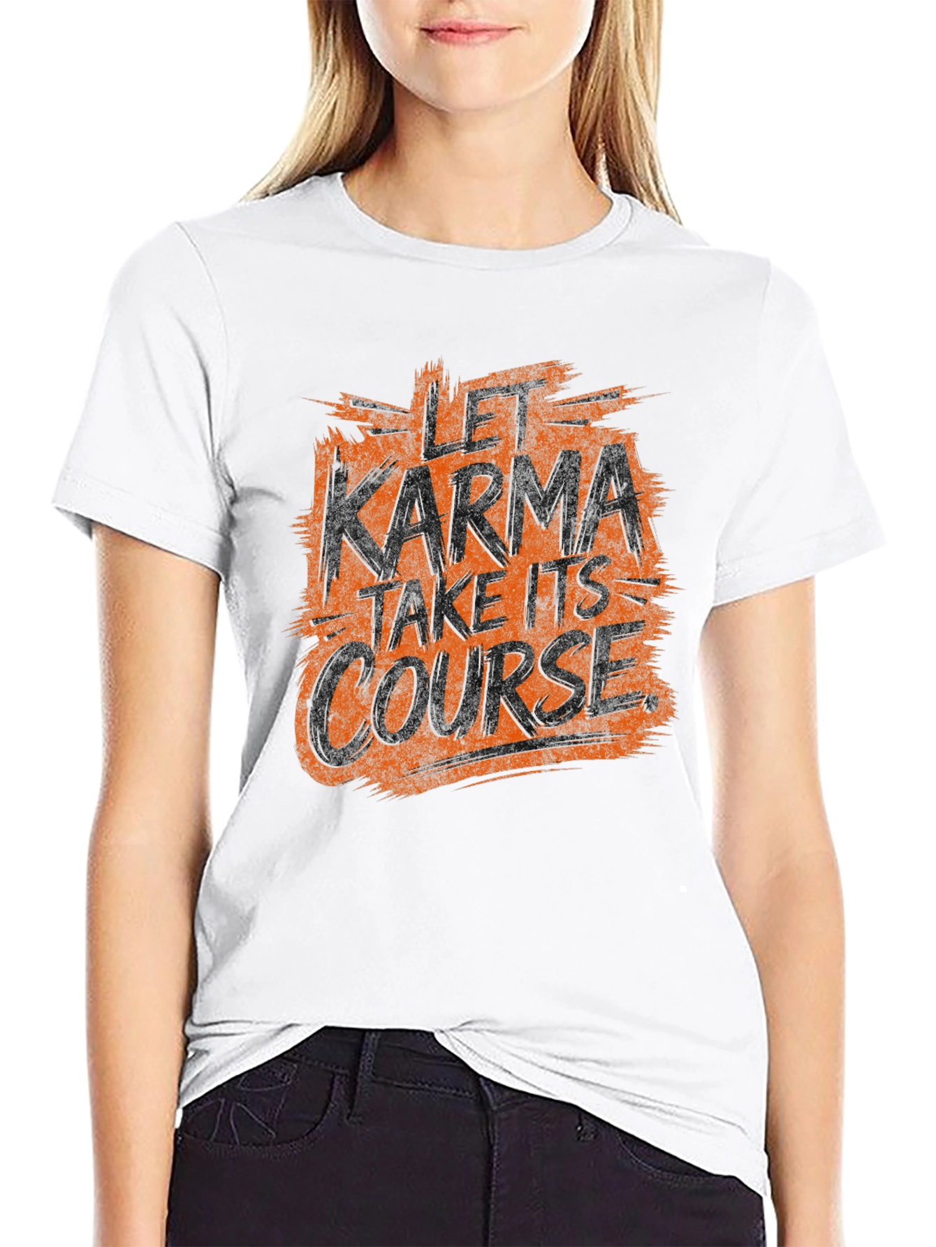 Let Karma Take Its Course Black Graphic Tee