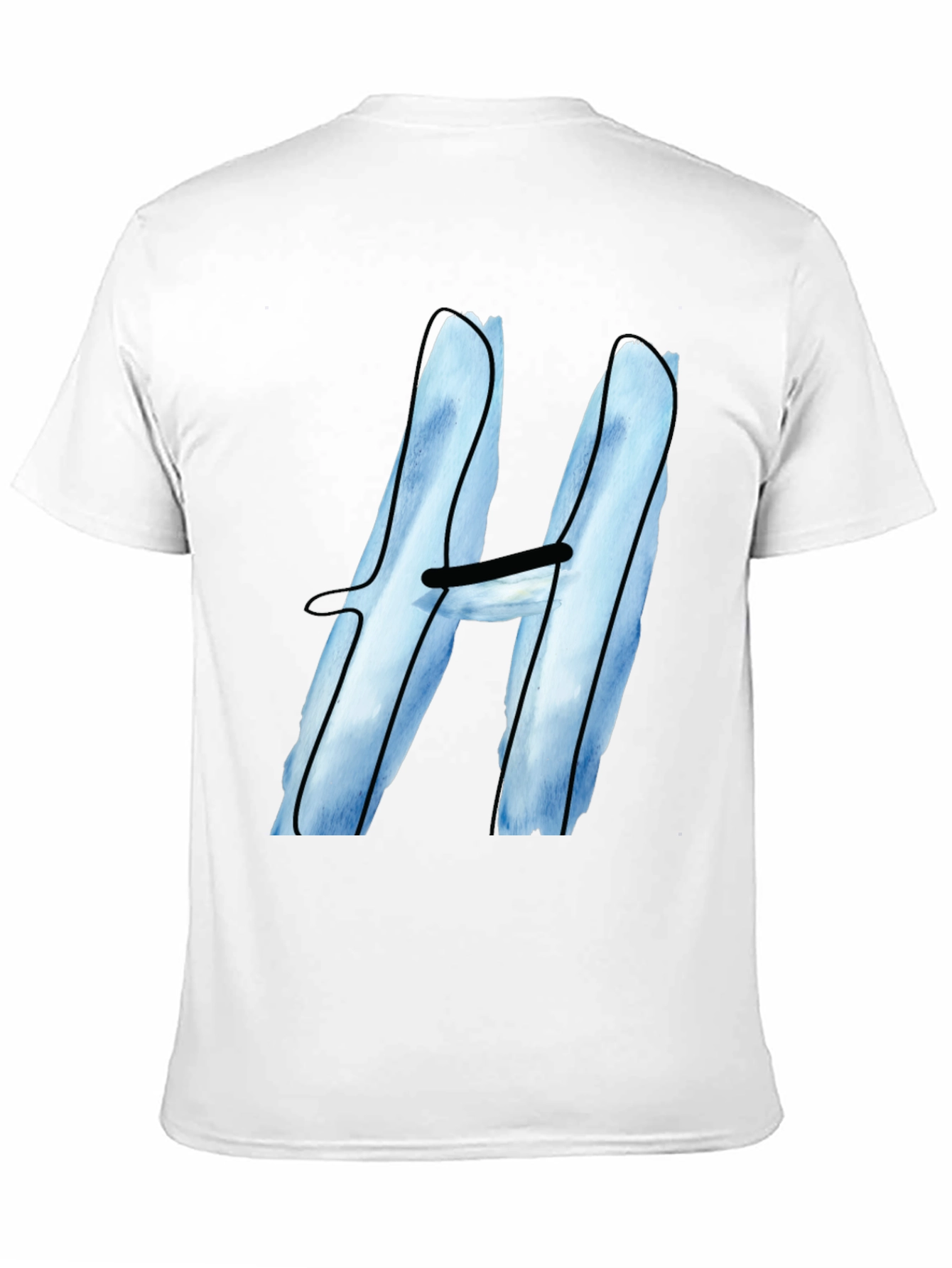 Cool Blue H Graphic Tee - Black Cotton Blend