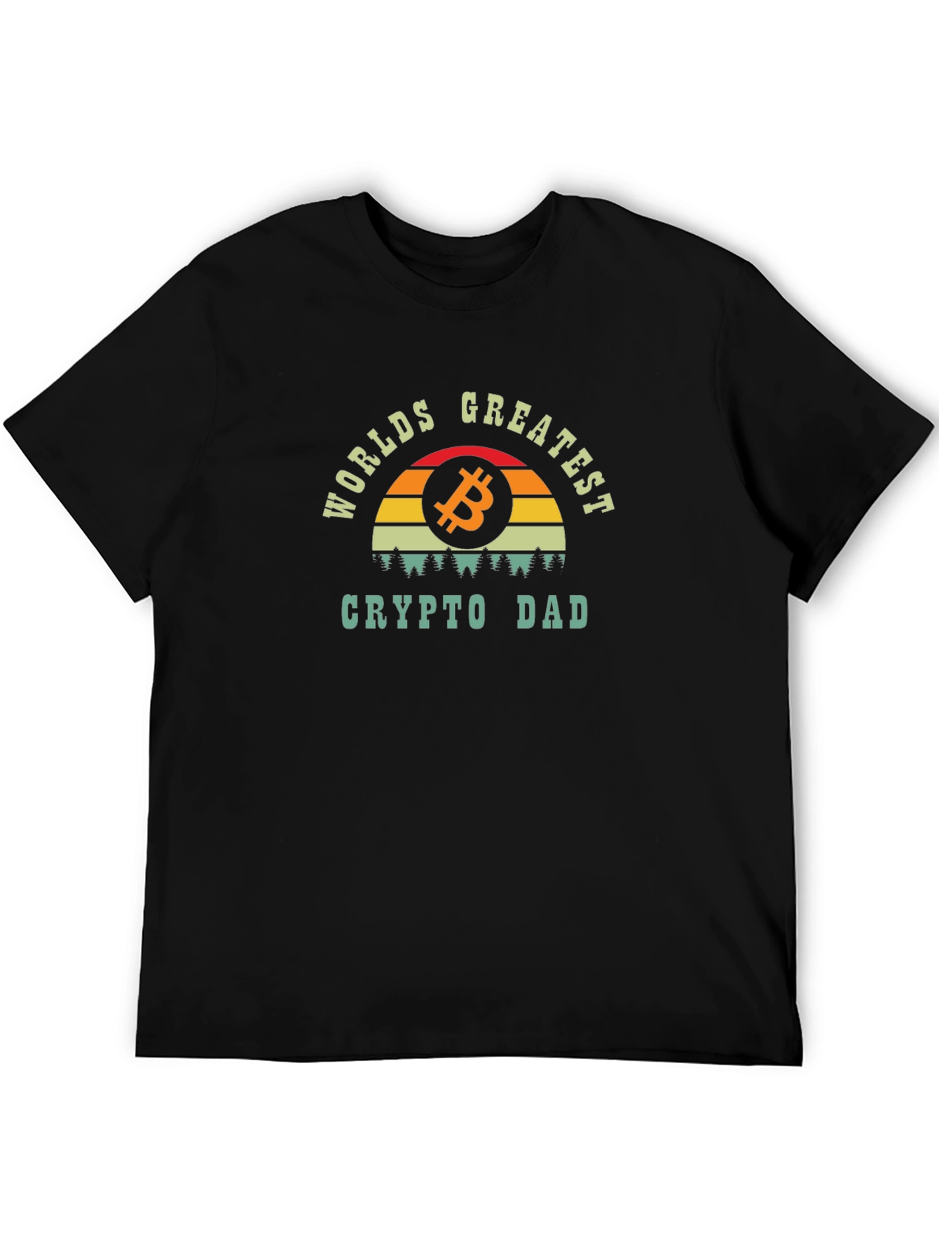 Worlds Greatest Crypto Dad Bitcoin Graphic T-Shirt