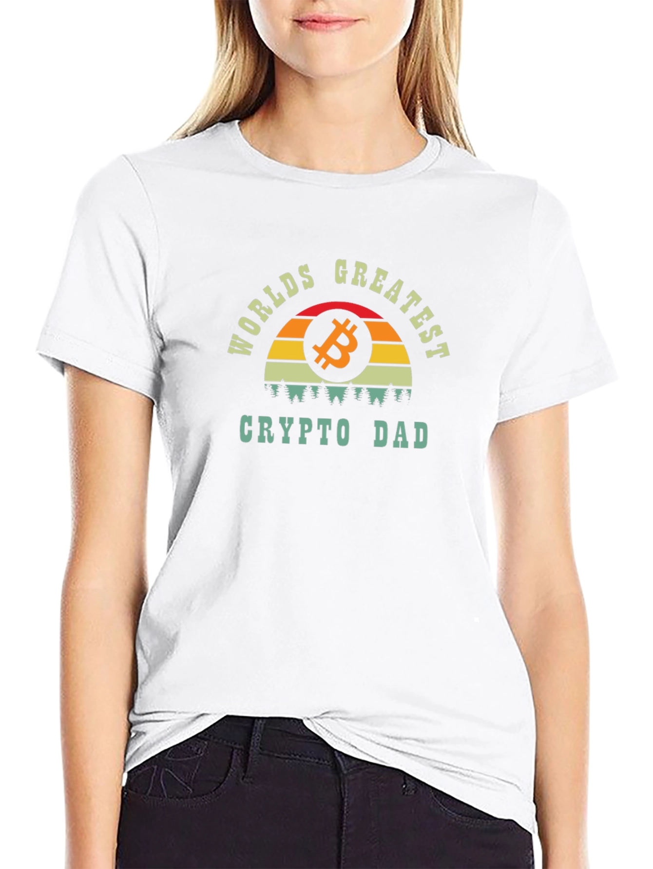 Worlds Greatest Crypto Dad Bitcoin Graphic T-Shirt