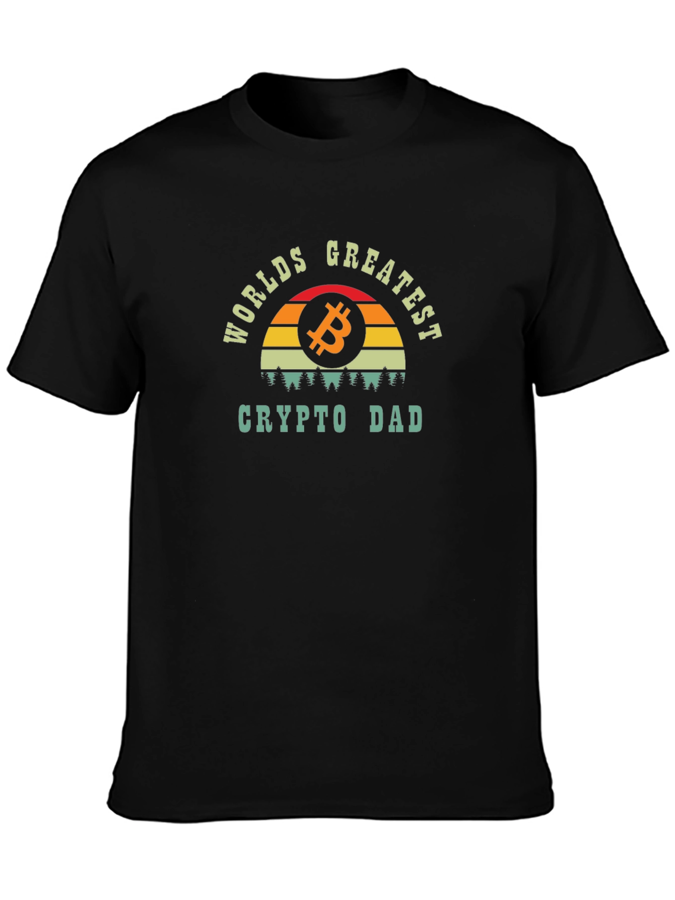 Worlds Greatest Crypto Dad Bitcoin Graphic T-Shirt