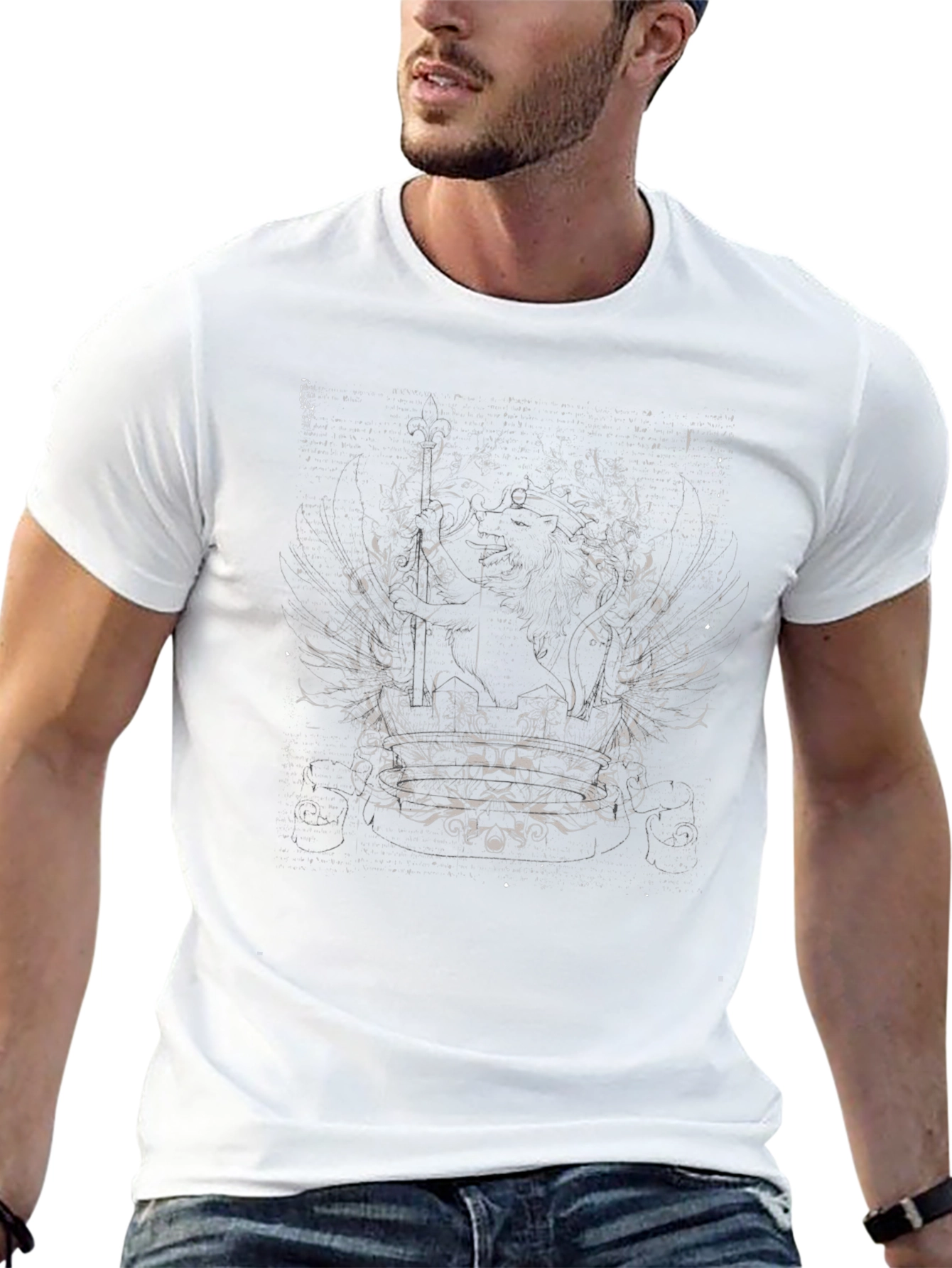 Gothic Black T-Shirt with Abstract Floral Design