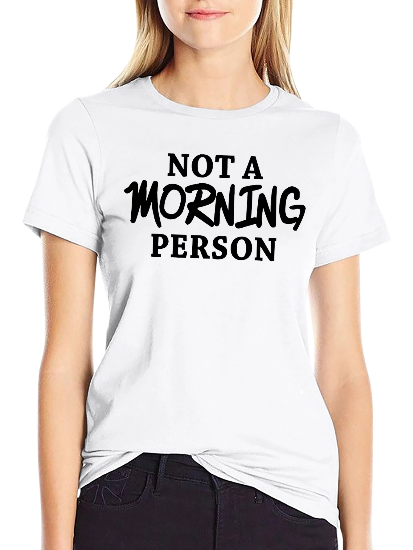 Not a Morning Person Graphic Tee - Black