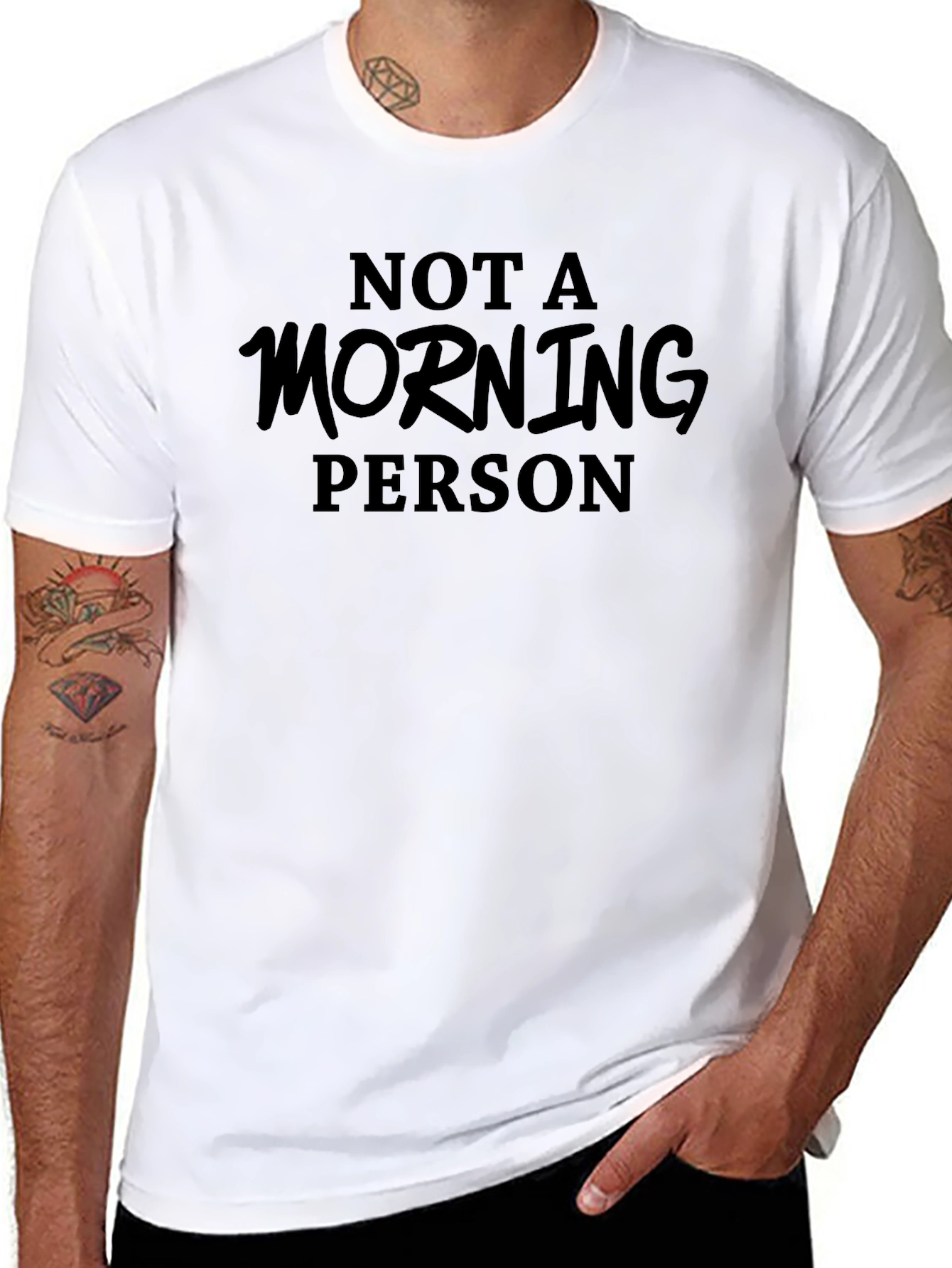 Not a Morning Person Graphic Tee - Black