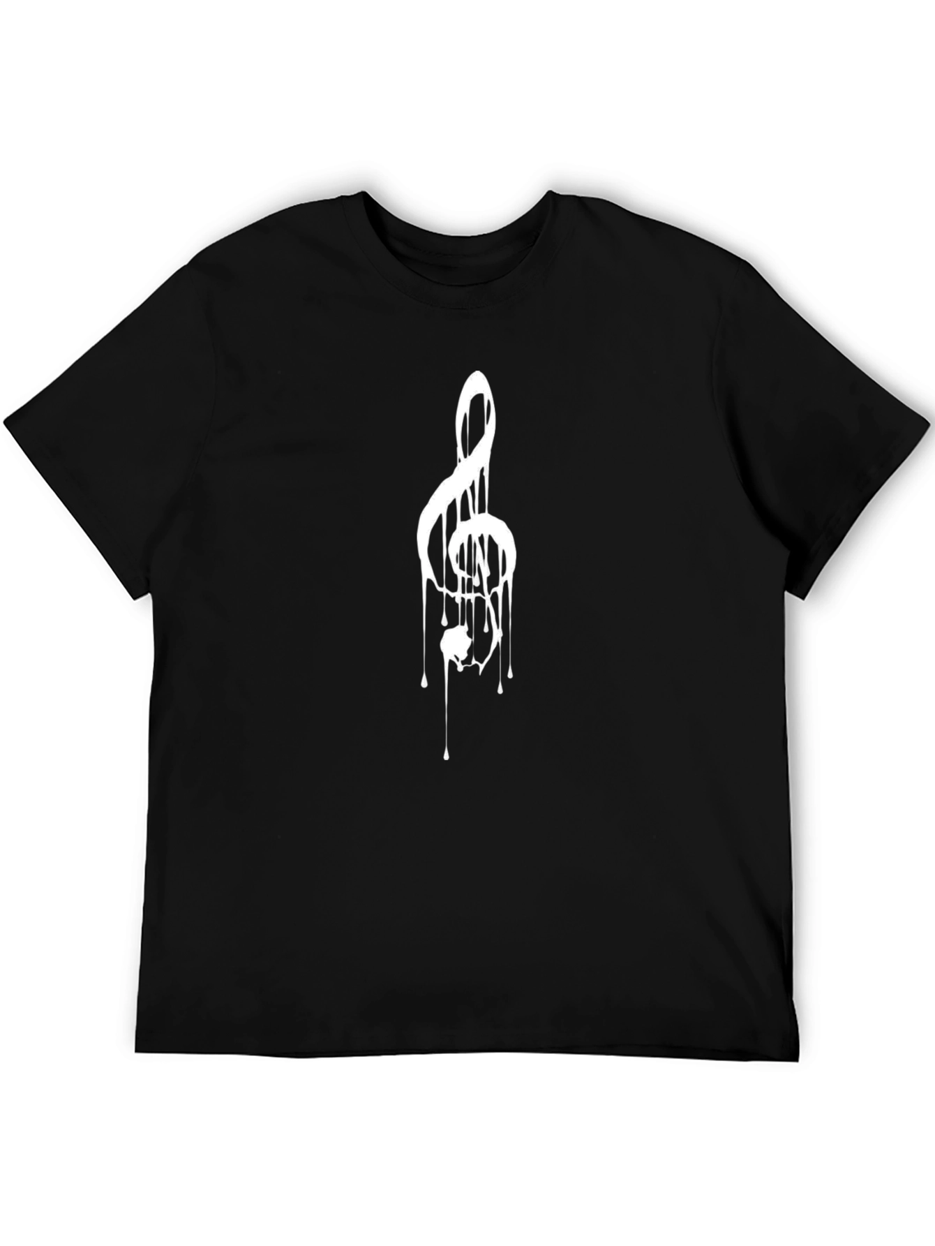 Music Drip Tee - Artistic Treble Clef Graphic T-Shirt