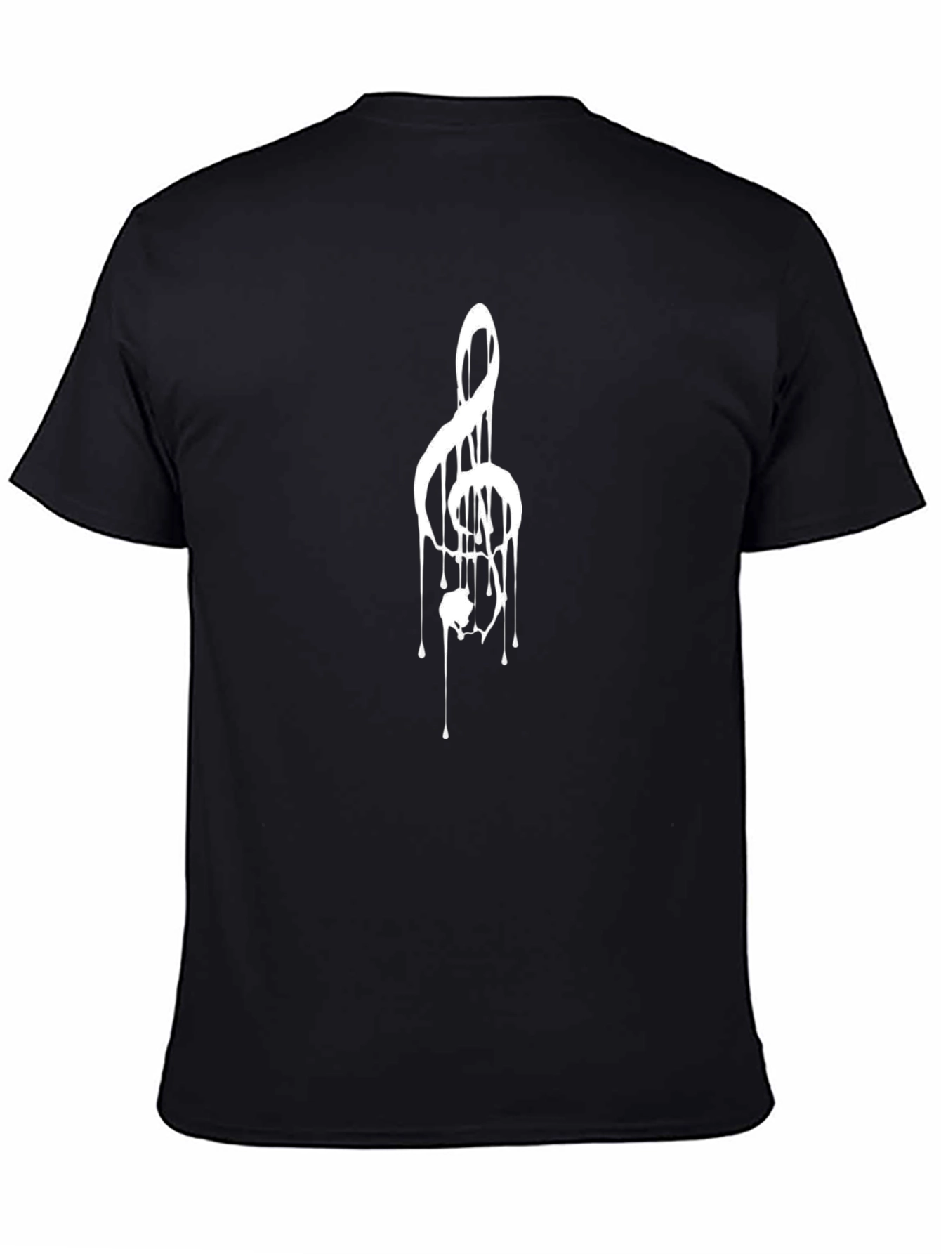 Music Drip Tee - Artistic Treble Clef Graphic T-Shirt