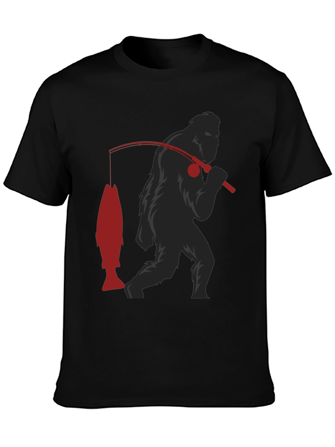 Bigfoot Fishing T-Shirt - Funny Sasquatch Tee