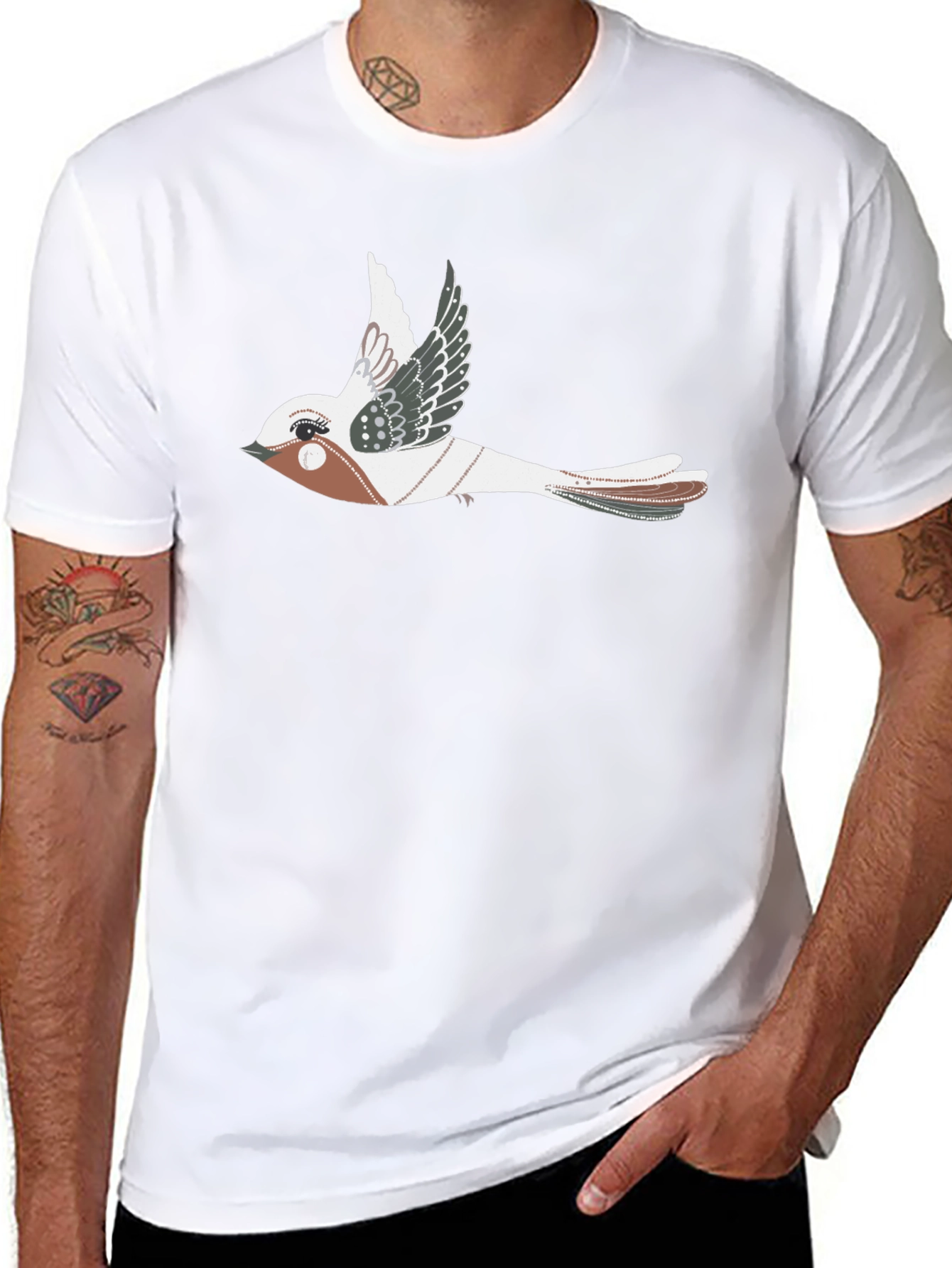 Bird Graphic Black T-Shirt