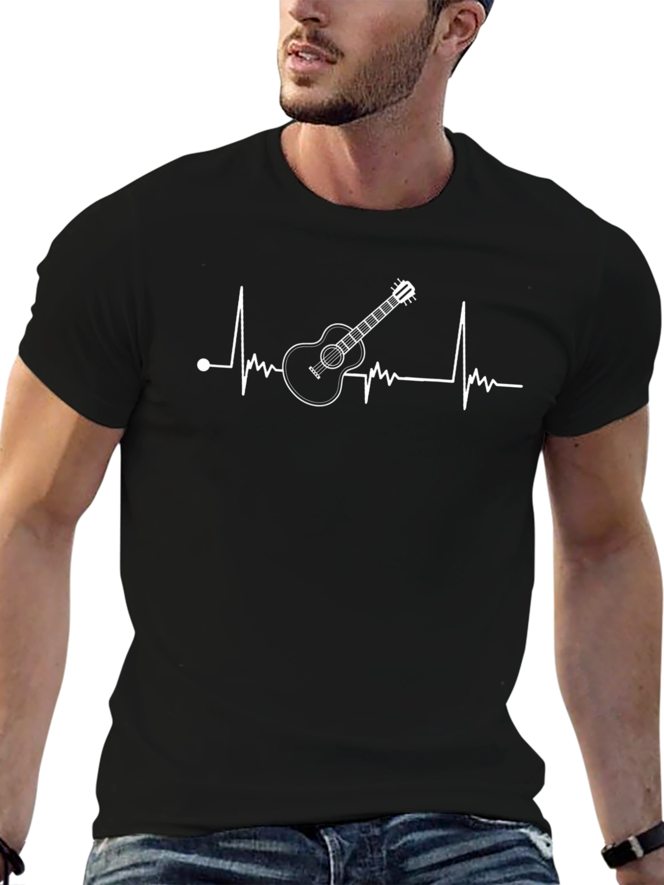 Guitar Heartbeat Graphic Tee - Music Lover T-Shirt