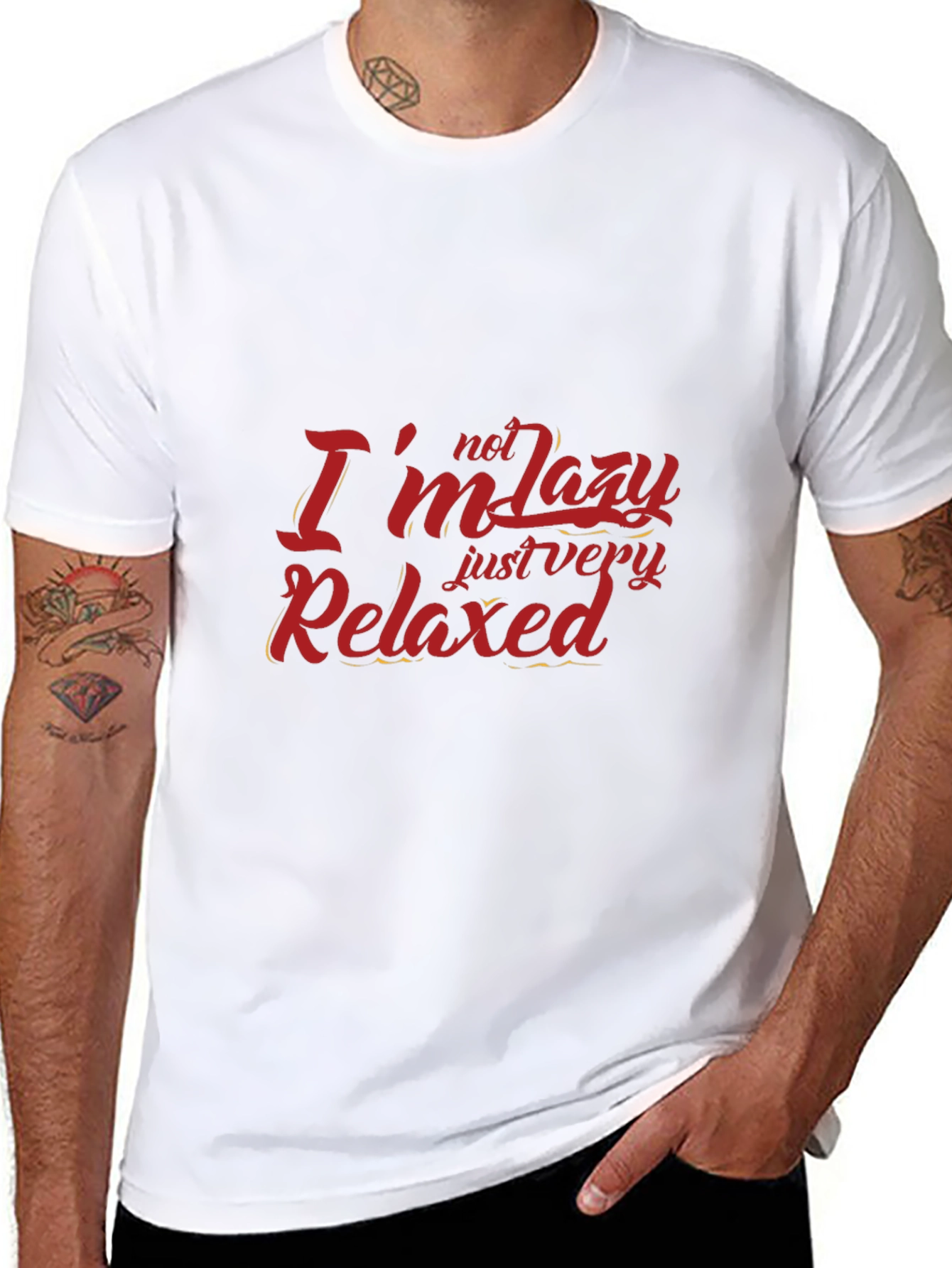 Relaxed Fit Graphic Tee - Im Not Lazy