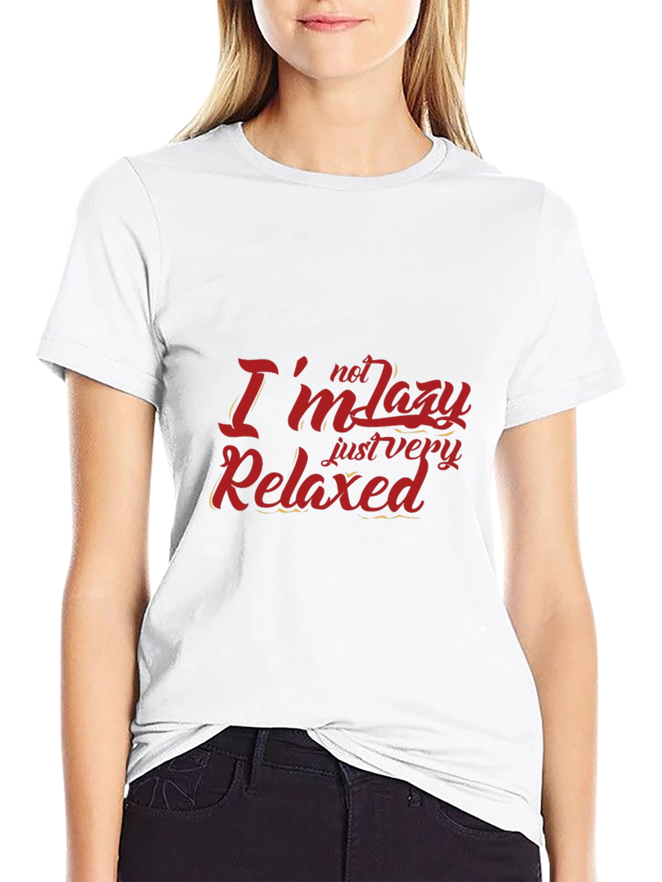 Relaxed Fit Graphic Tee - Im Not Lazy