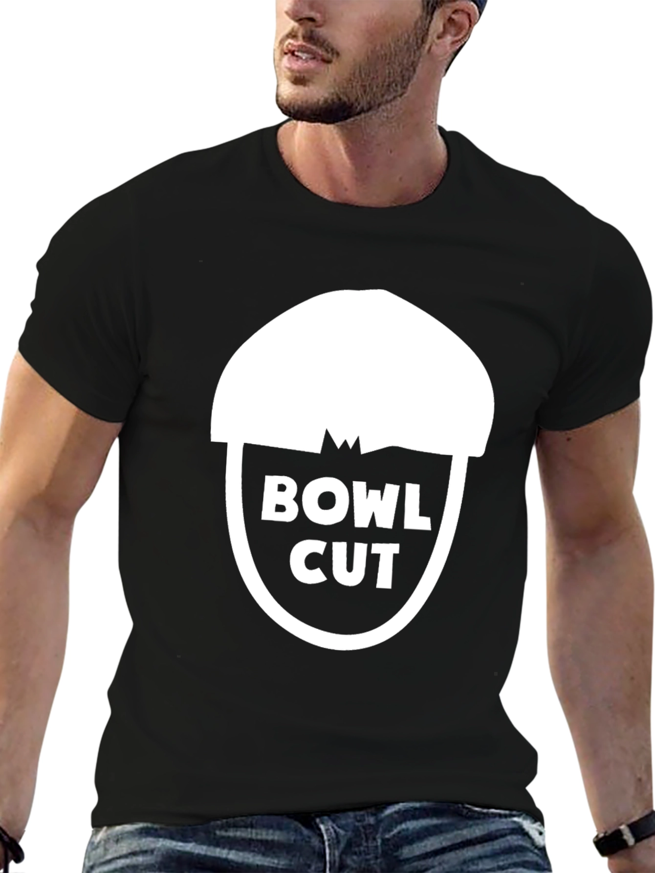Bowl Cut Graphic Tee - Mens Black T-Shirt