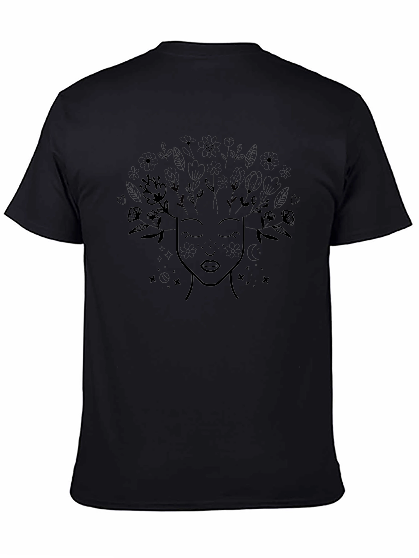 Floral Mind Graphic Tee - Black