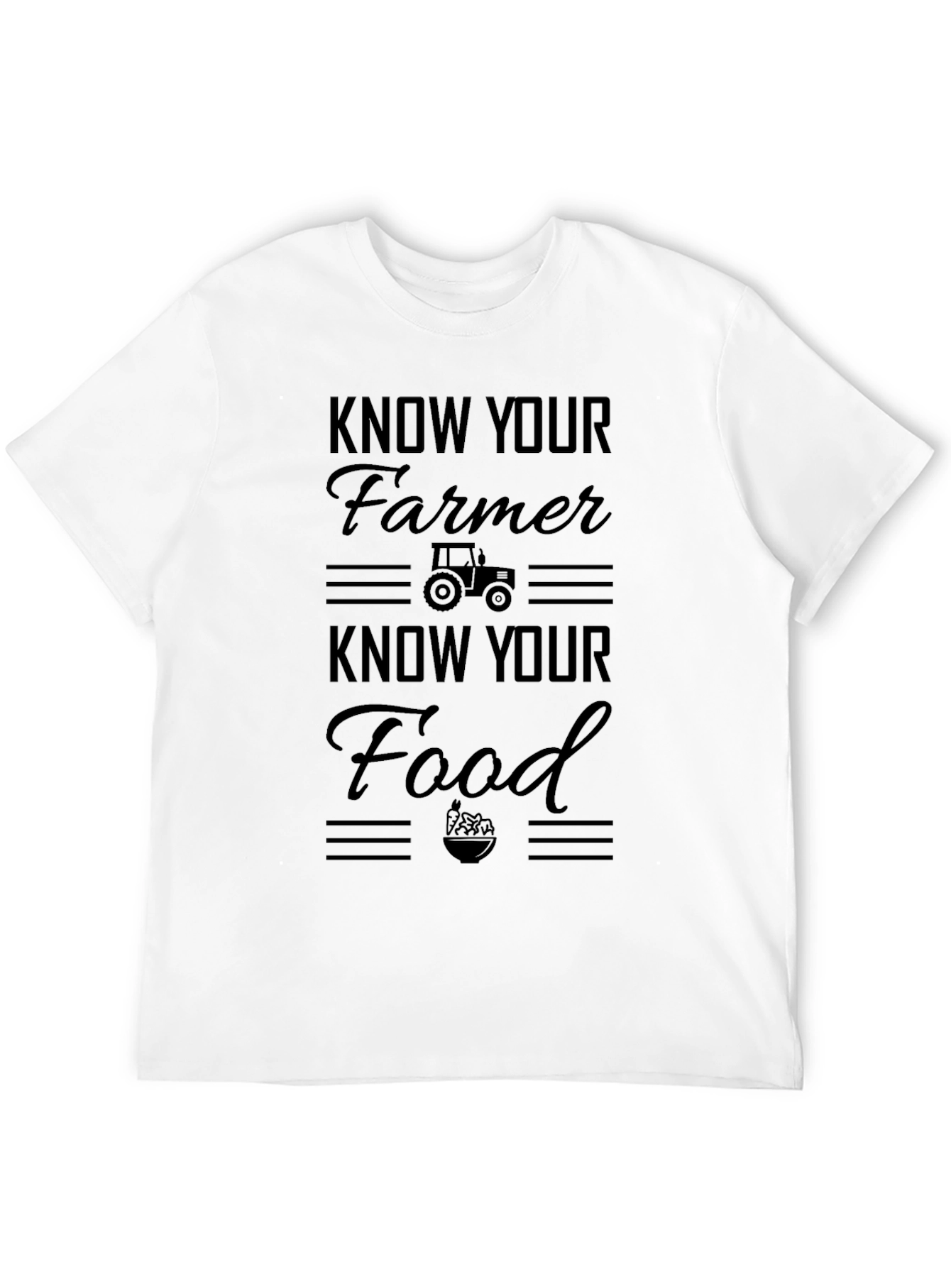 Know Your Farmer Black Graphic Tee