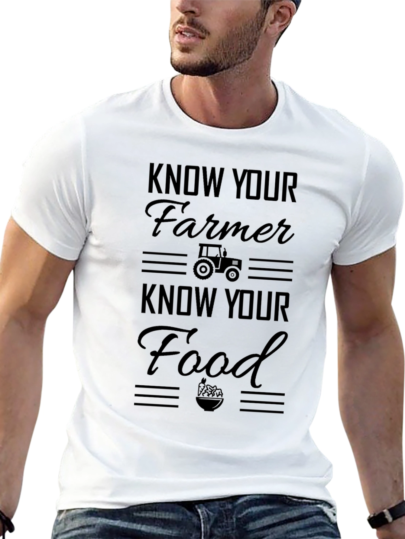 Know Your Farmer Black Graphic Tee