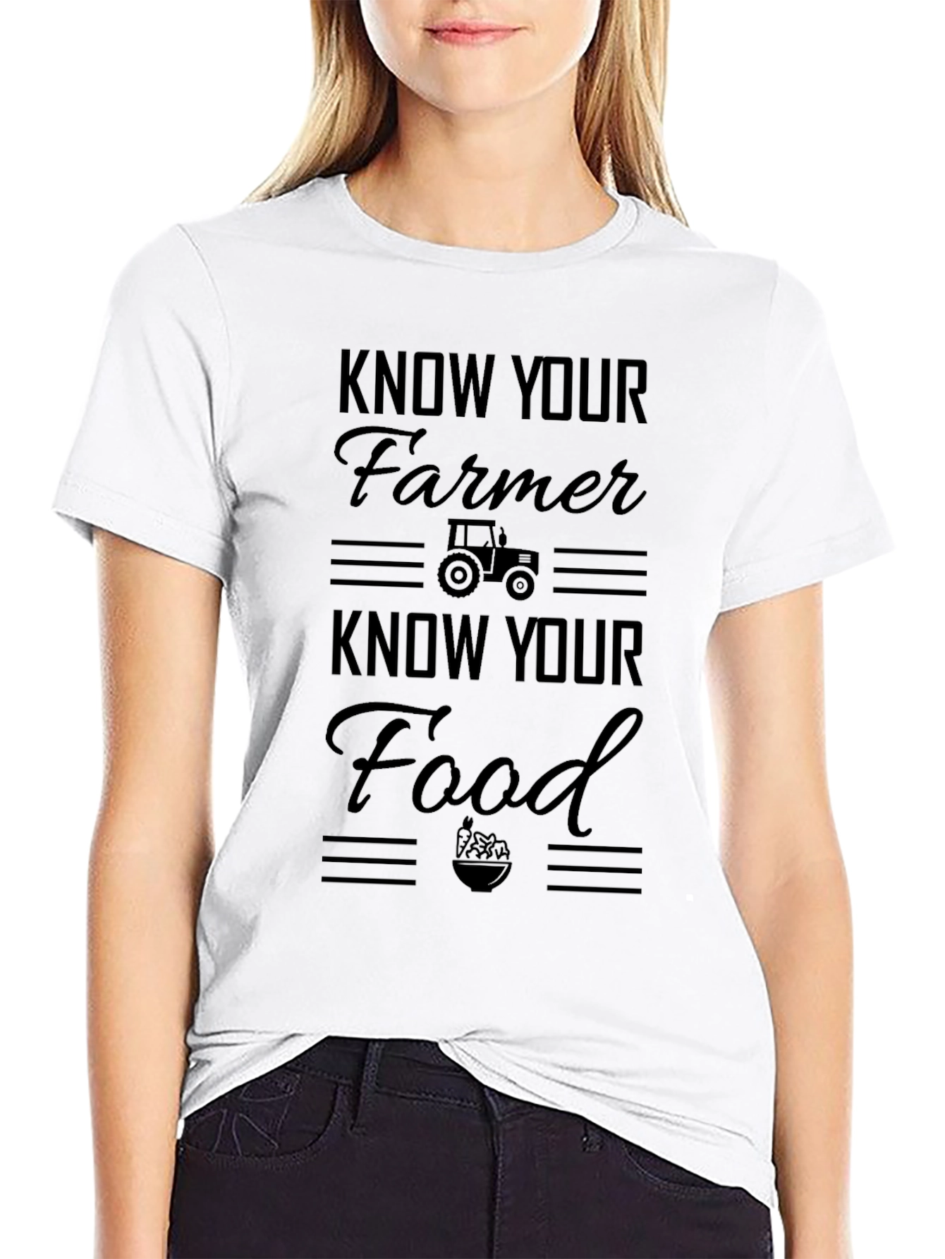 Know Your Farmer Black Graphic Tee