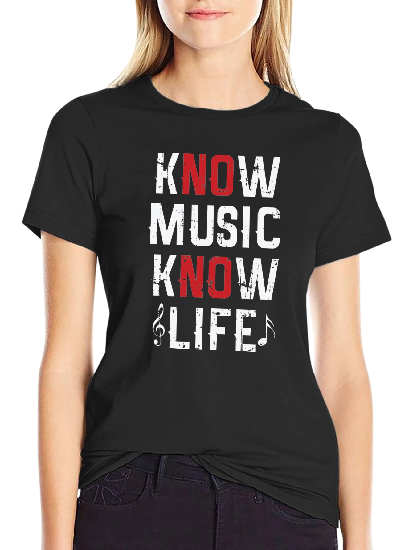 Know Music Know Life Black Graphic Tee