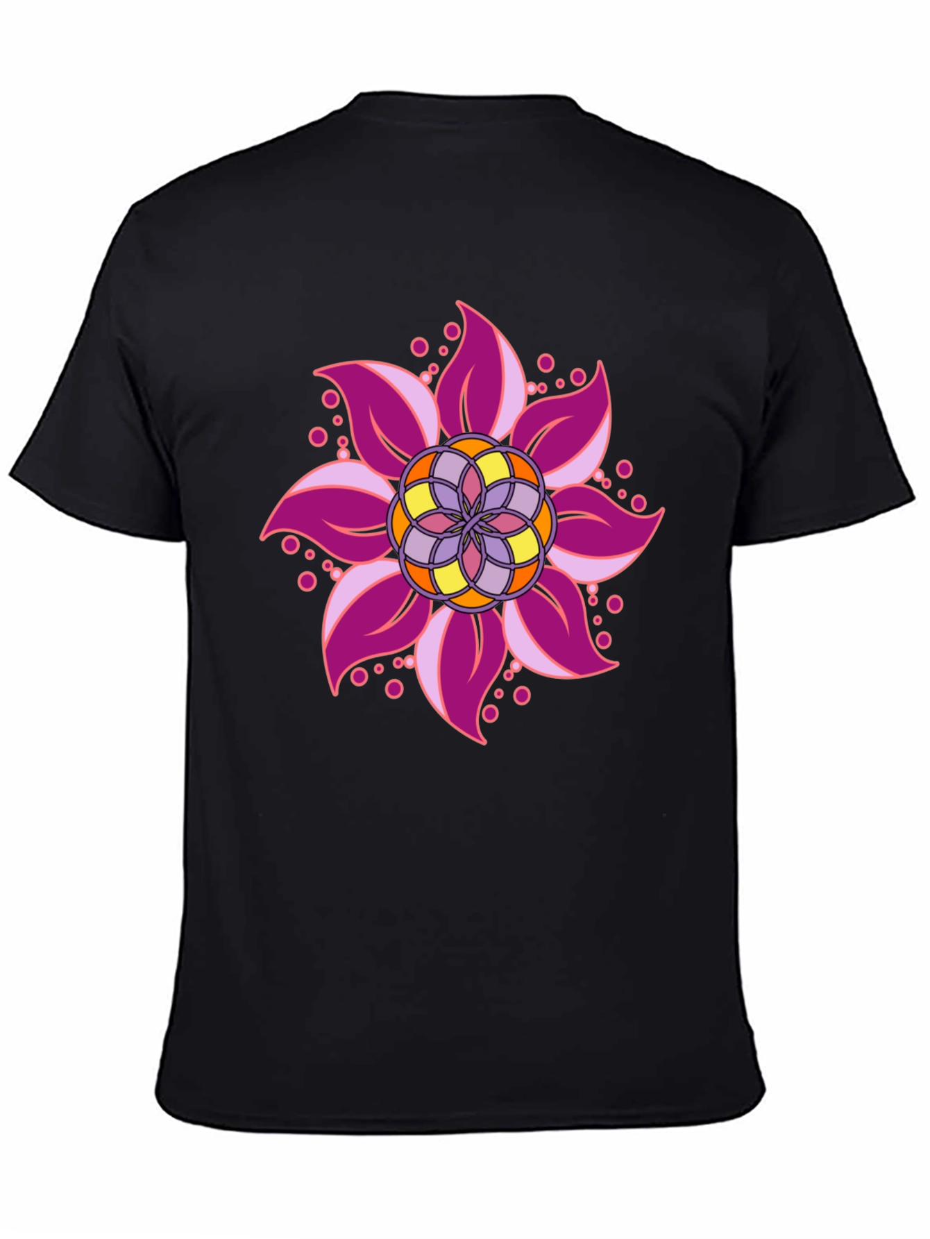 Floral Mandala Graphic Black T-Shirt