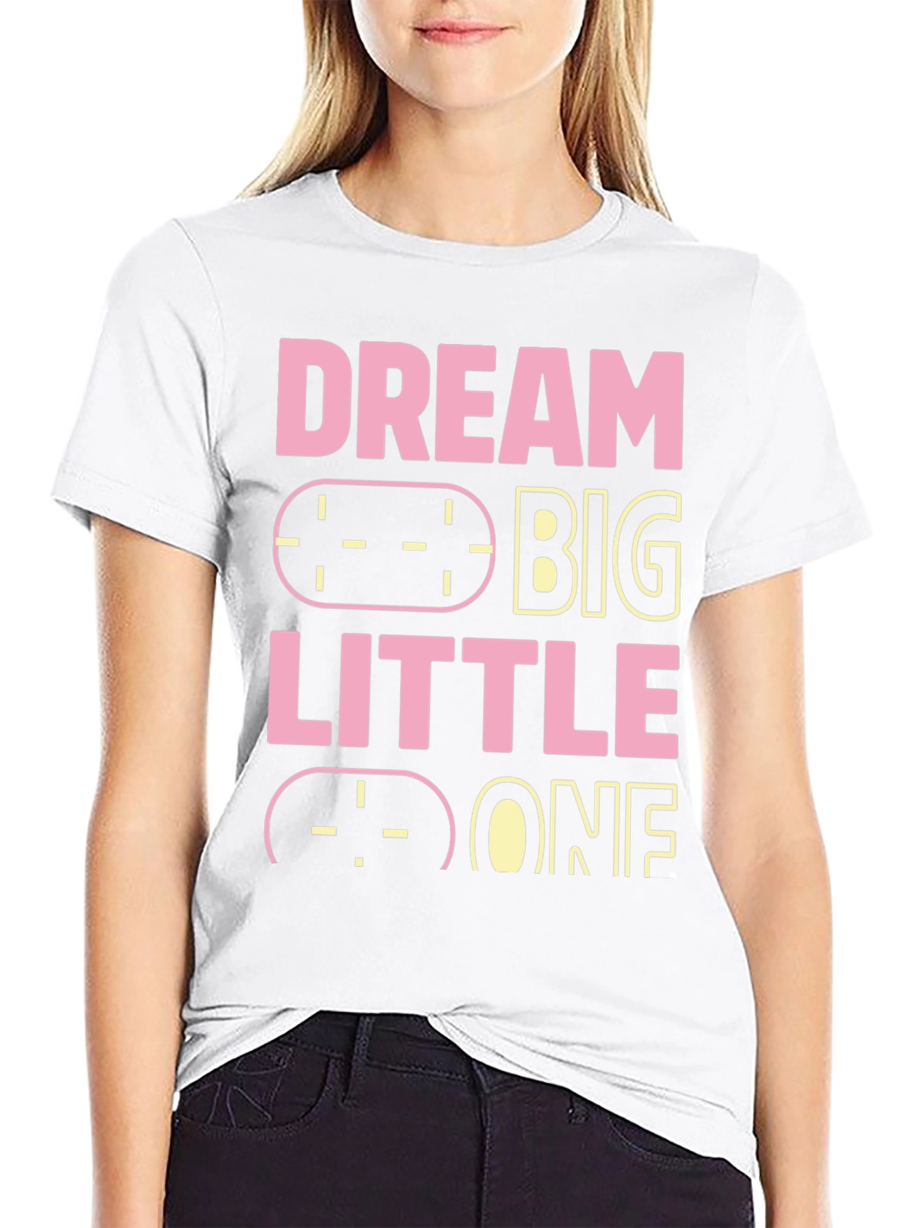 Dream Big Little One Black Graphic Tee