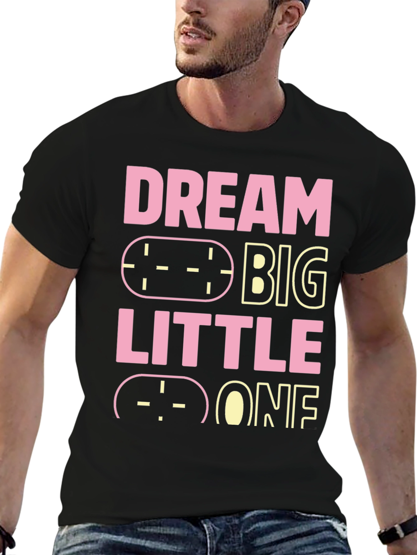 Dream Big Little One Black Graphic Tee