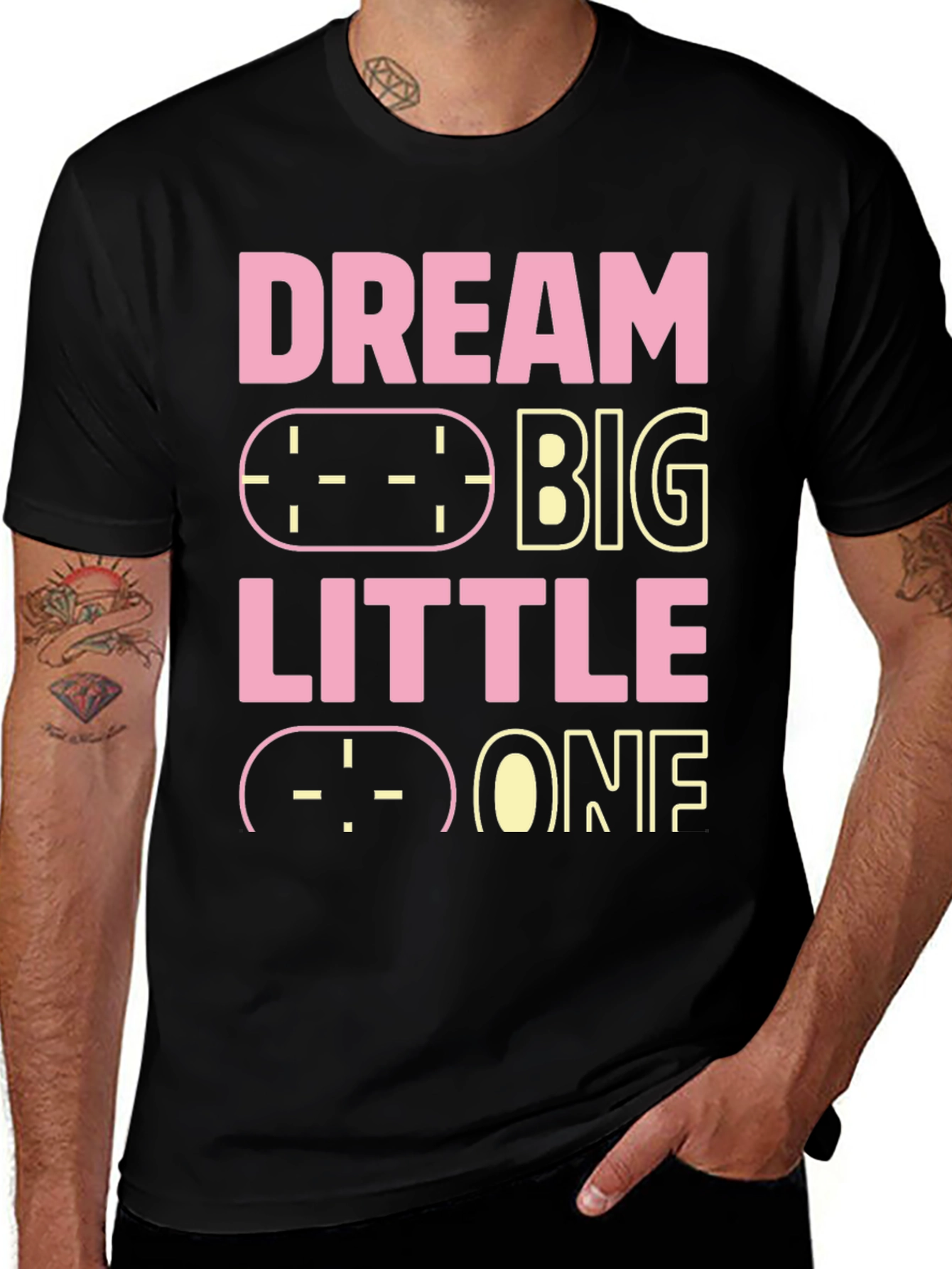 Dream Big Little One Black Graphic Tee