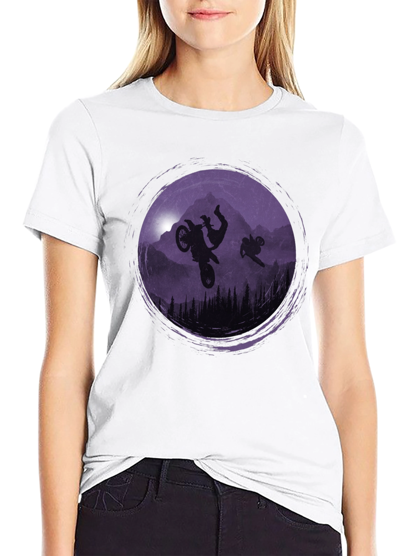 Motorcycle Mountain Silhouette T-Shirt
