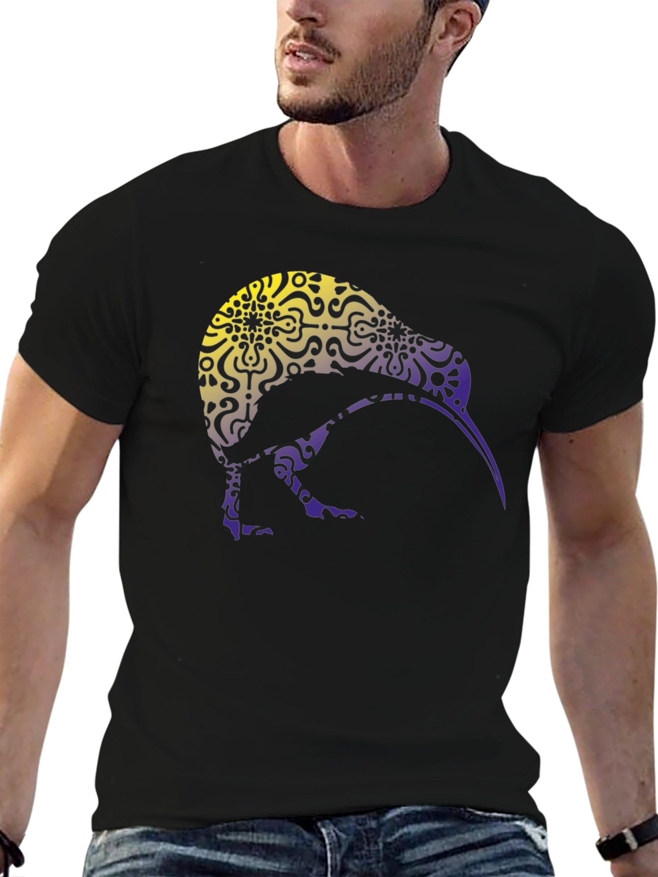 Kiwi Bird Graphic Tee - Stylish Mens Black T-Shirt