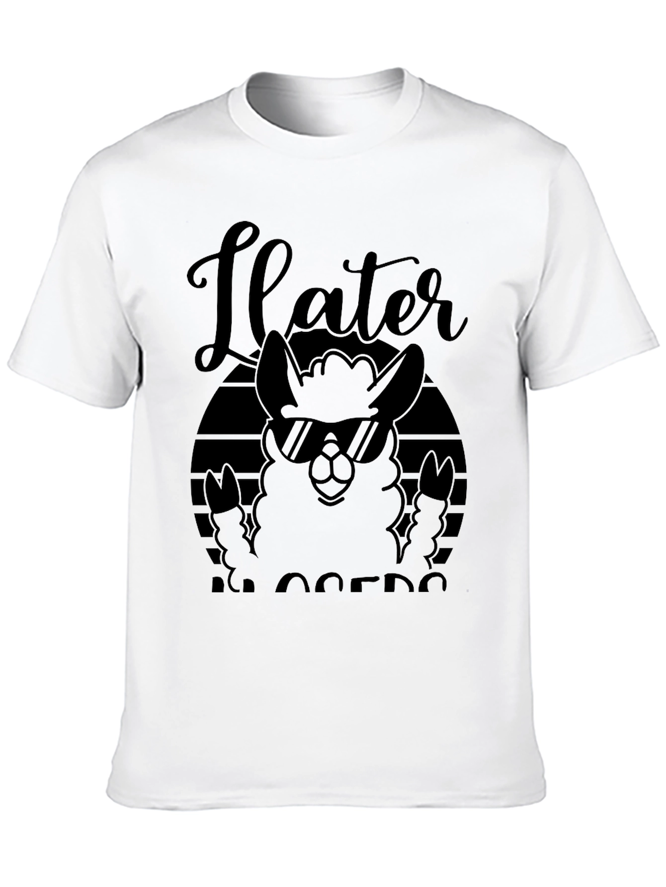 Ilater Llama Cool Dude Black T-Shirt