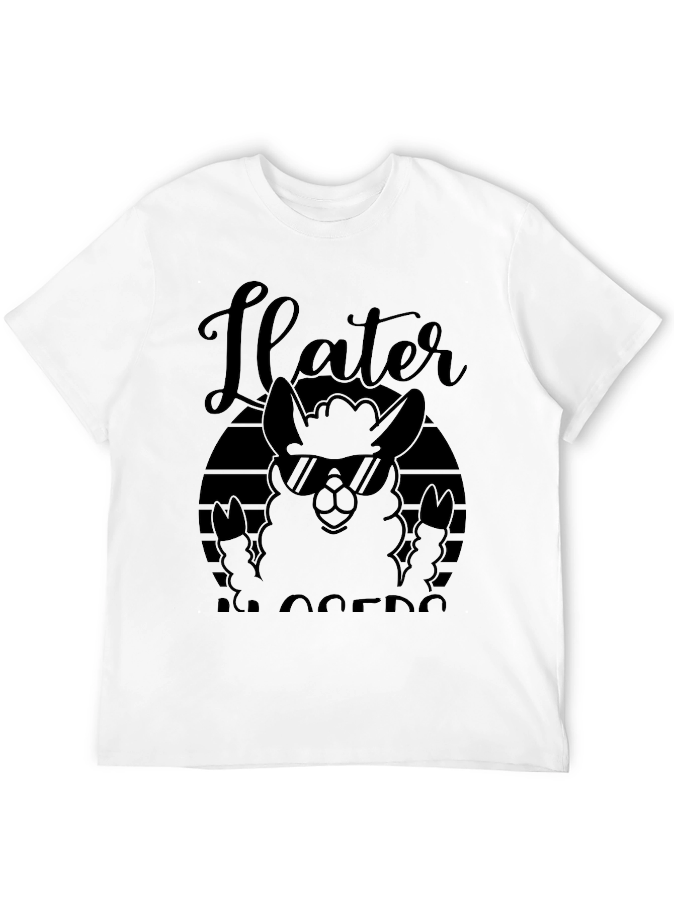 Ilater Llama Cool Dude Black T-Shirt