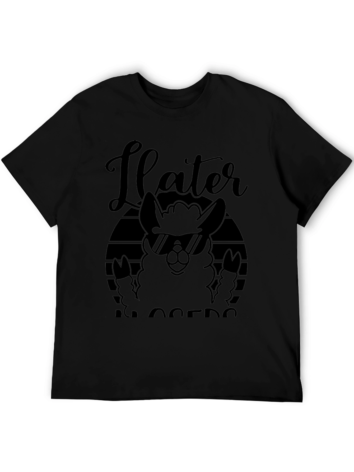 Ilater Llama Cool Dude Black T-Shirt