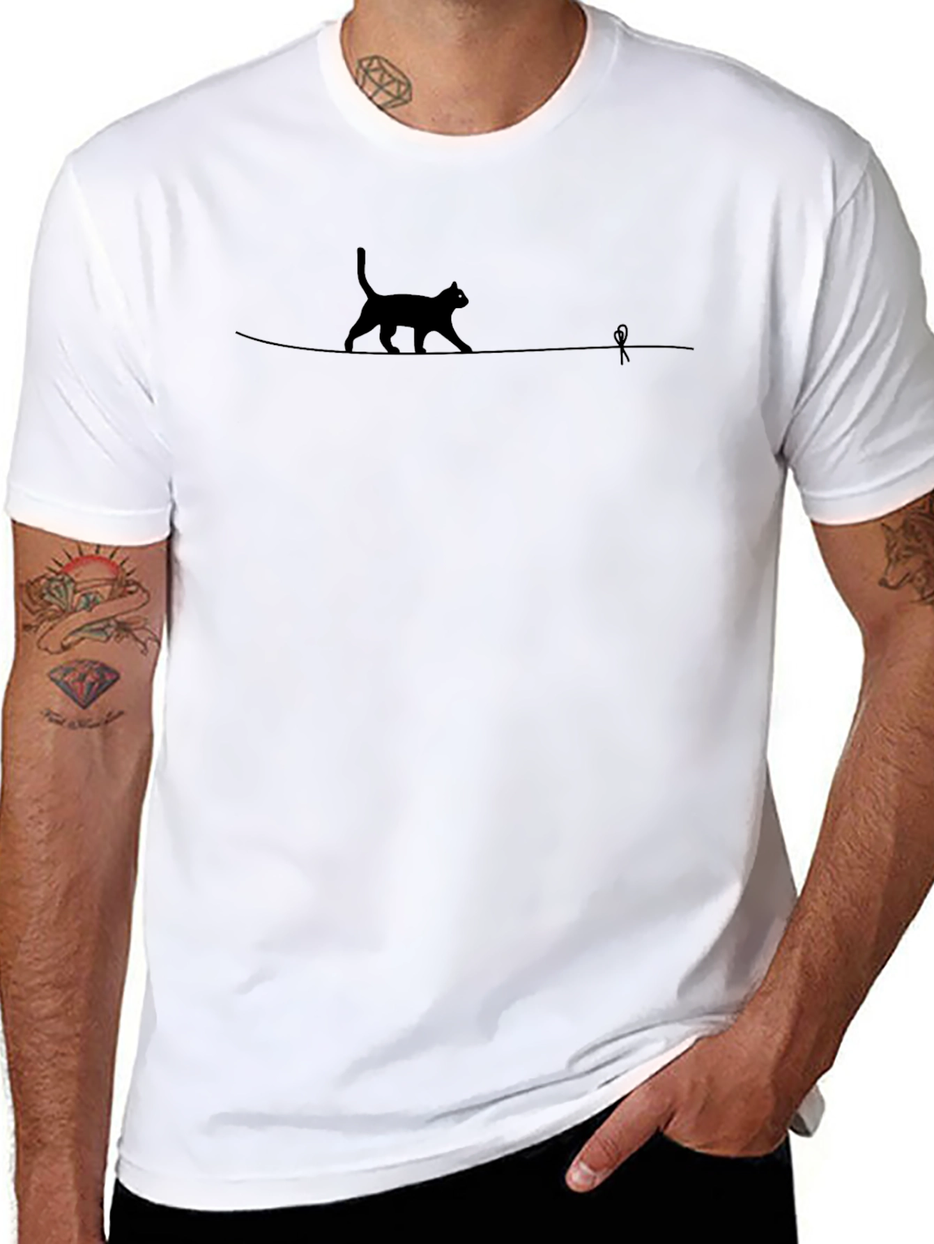 Cat on a Wire Graphic Tee - Unisex