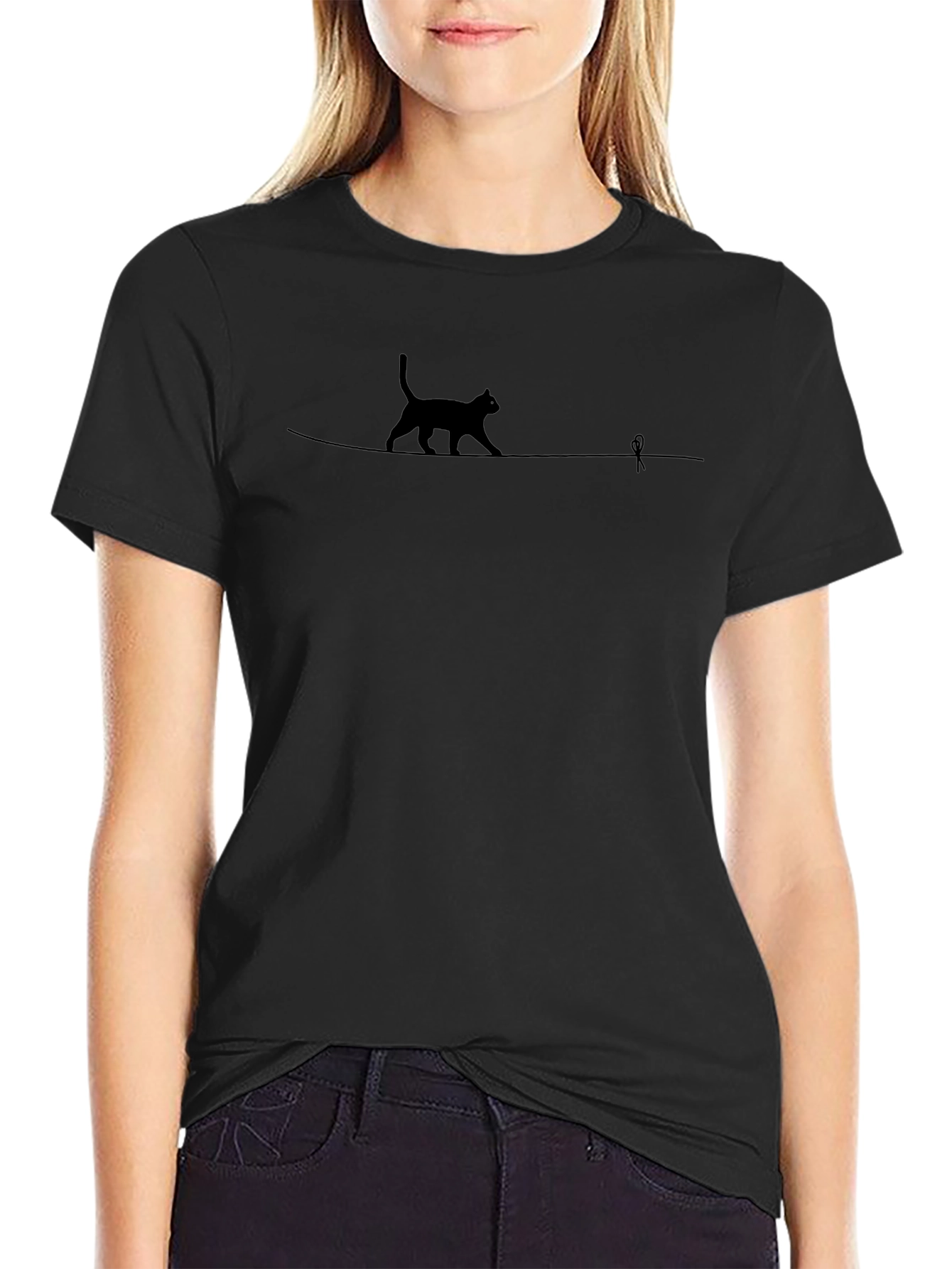 Cat on a Wire Graphic Tee - Unisex