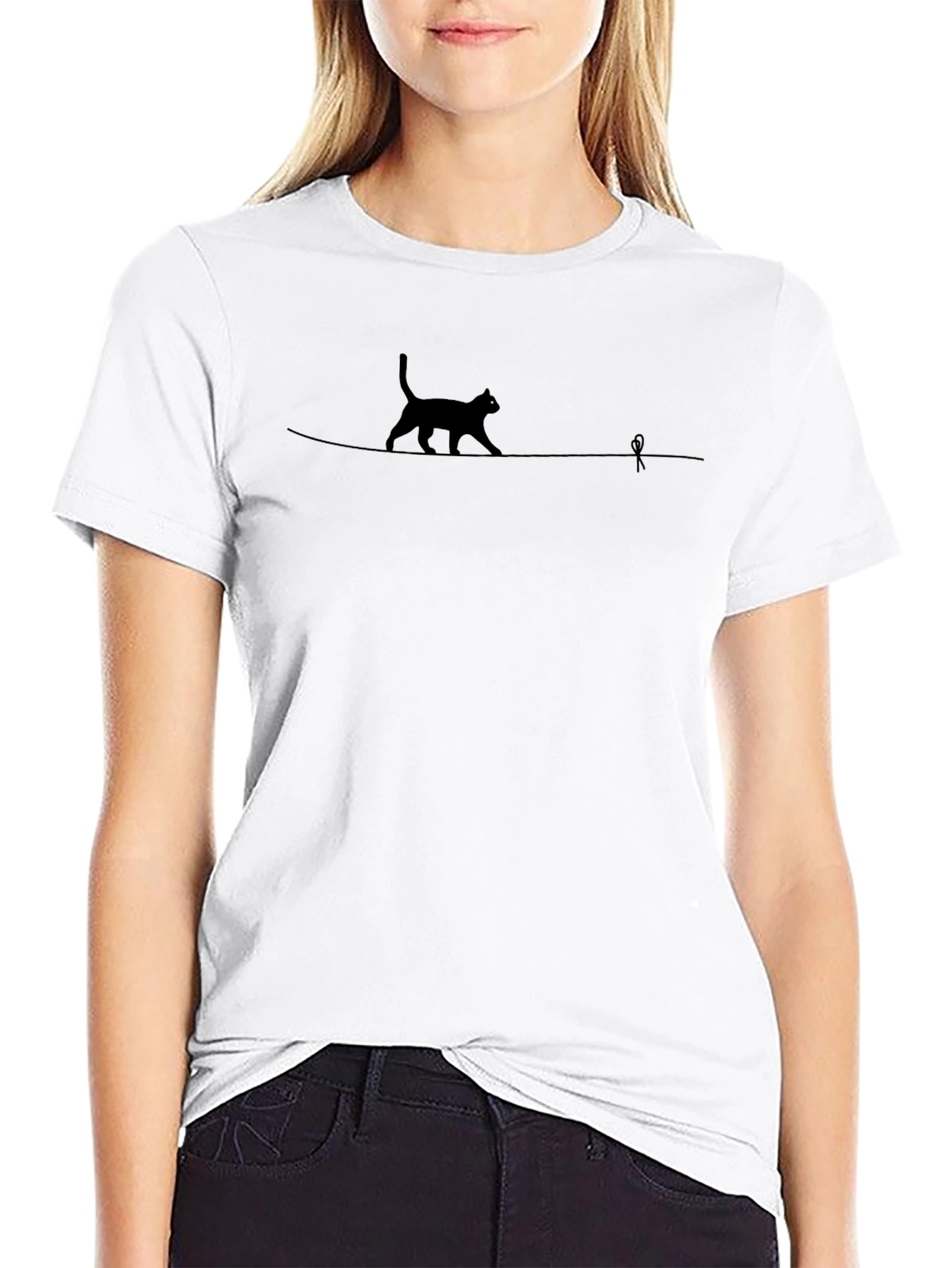 Cat on a Wire Graphic Tee - Unisex