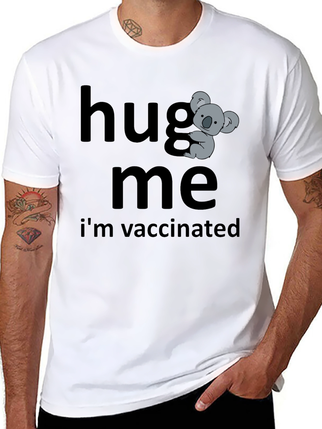 Hug Me Im Vaccinated Koala Bear T-Shirt