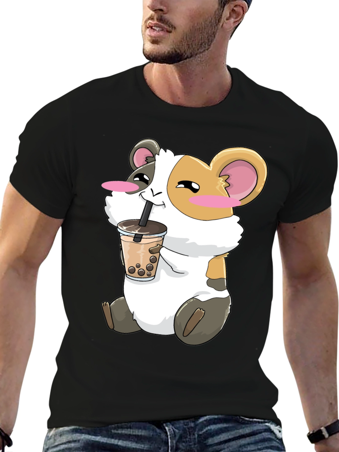 Cute Guinea Pig Bubble Tea T-Shirt