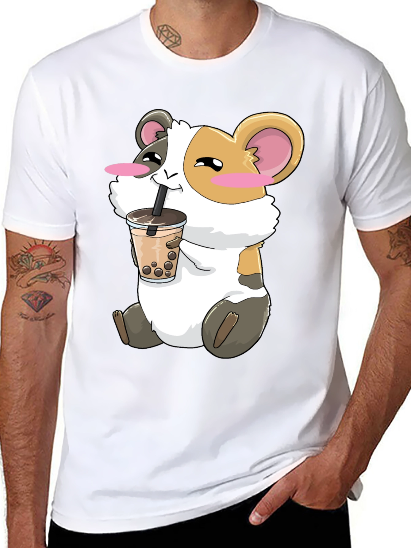 Cute Guinea Pig Bubble Tea T-Shirt
