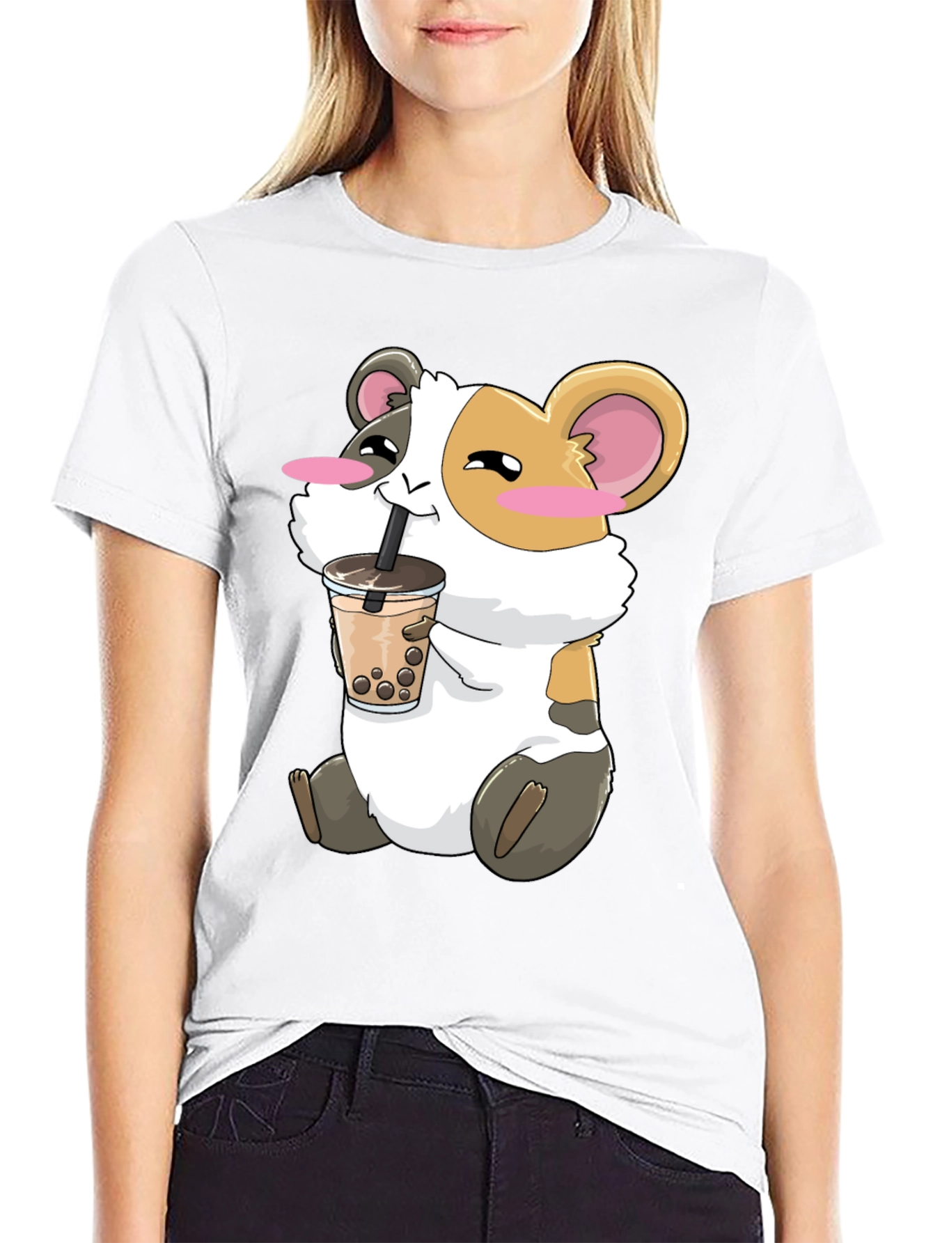 Cute Guinea Pig Bubble Tea T-Shirt