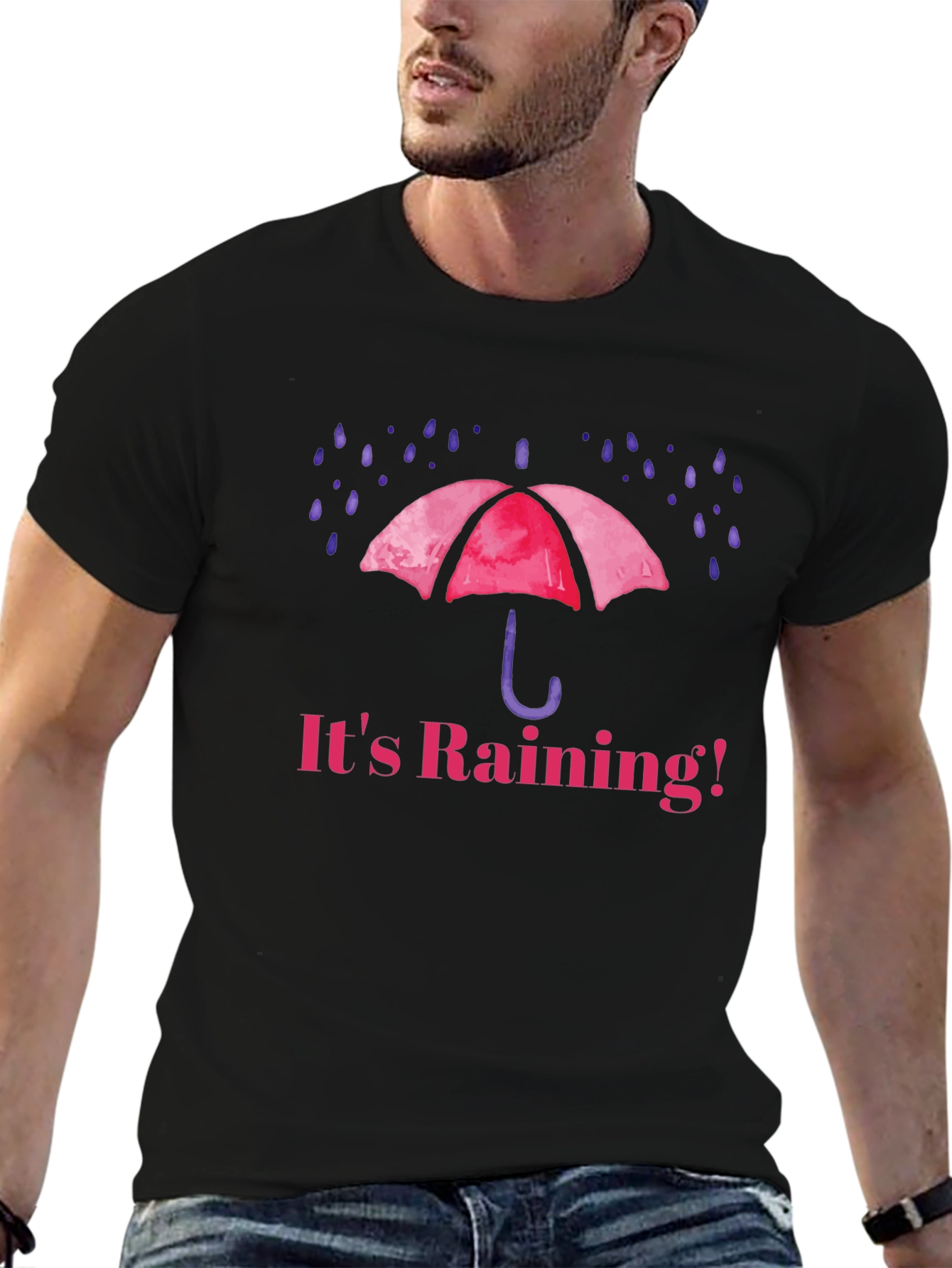Its Raining! Graphic T-Shirt - Black