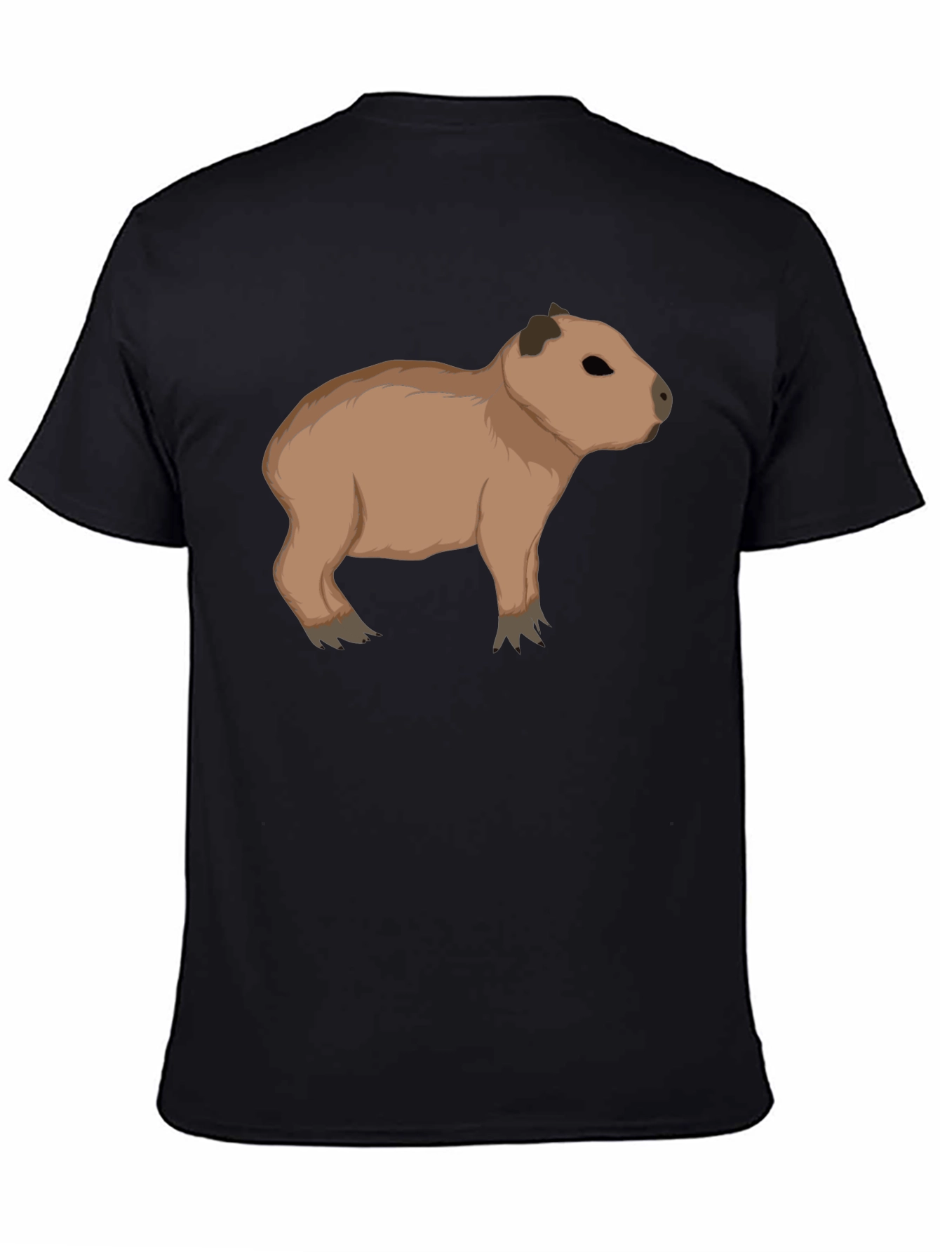 Capybara Graphic Tee - Black Cotton T-Shirt