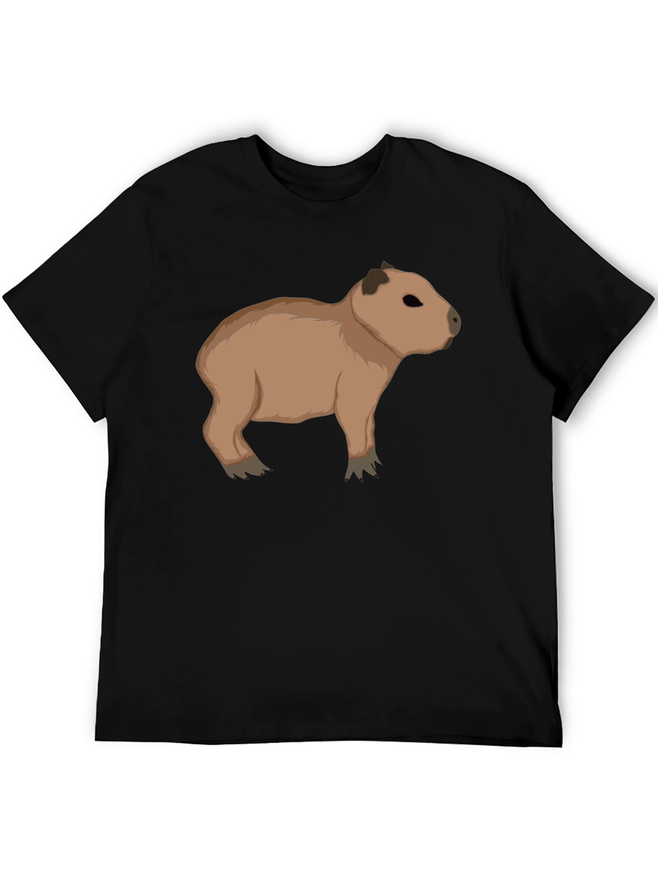 Capybara Graphic Tee - Black Cotton T-Shirt