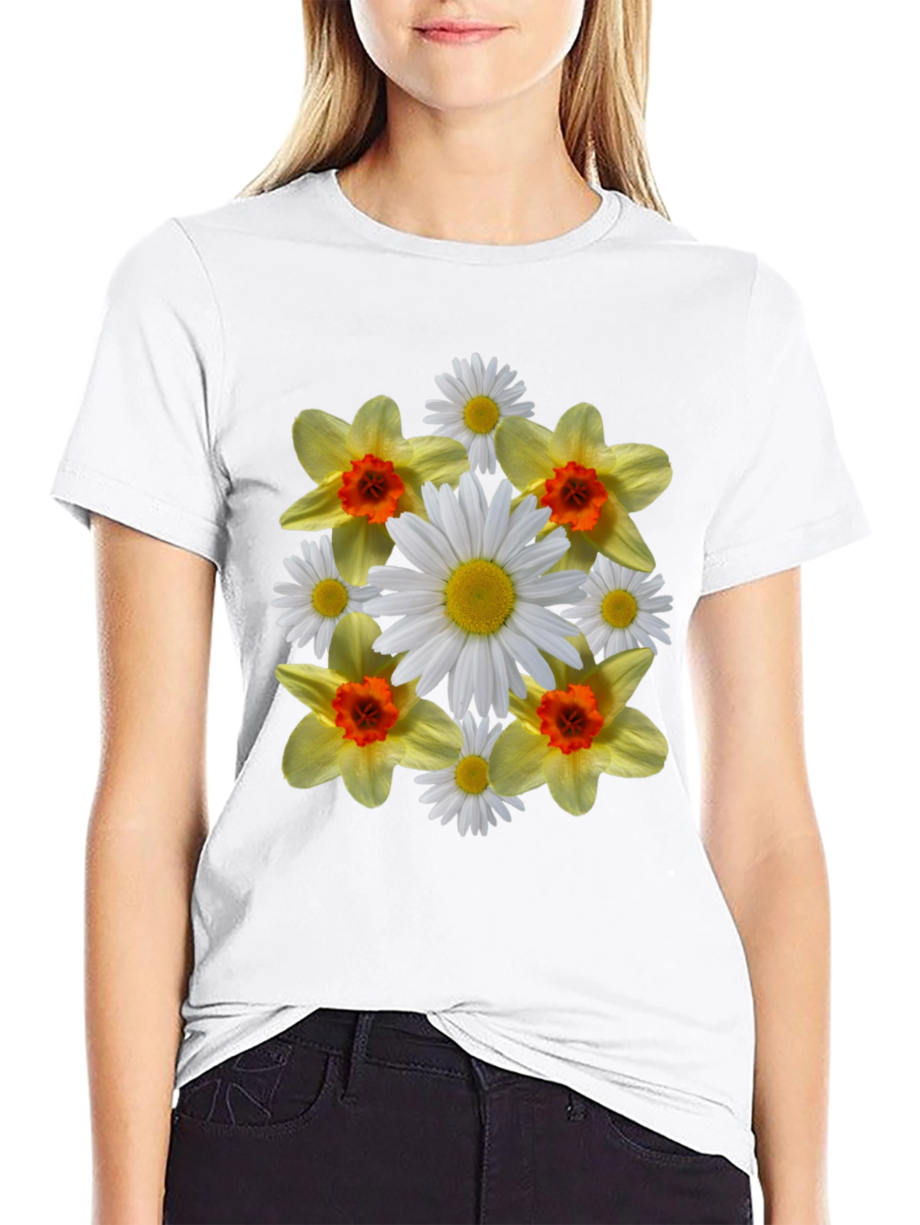 Floral Print T-Shirt - Daisy & Daffodil