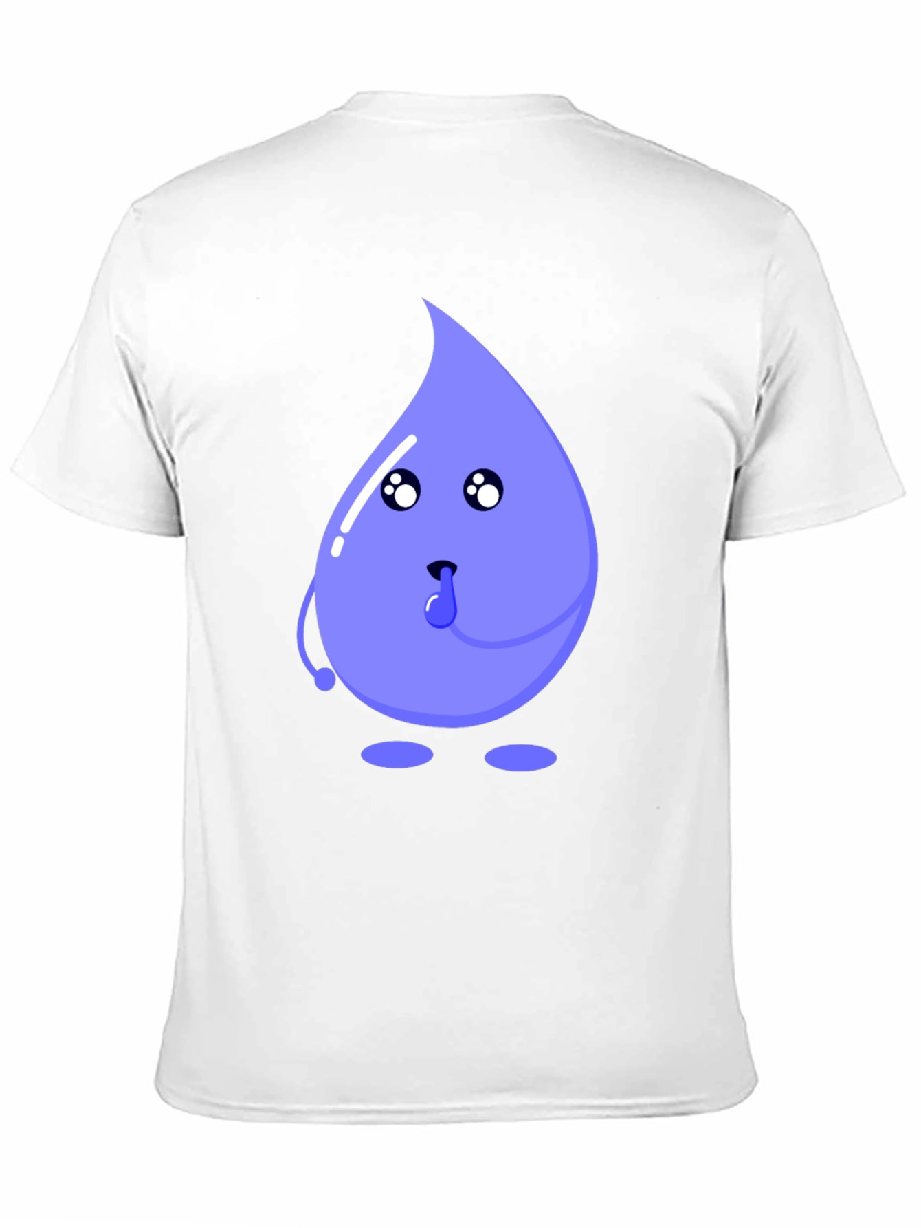 Cartoon Droplet Graphic Tee - Black Cotton T-Shirt