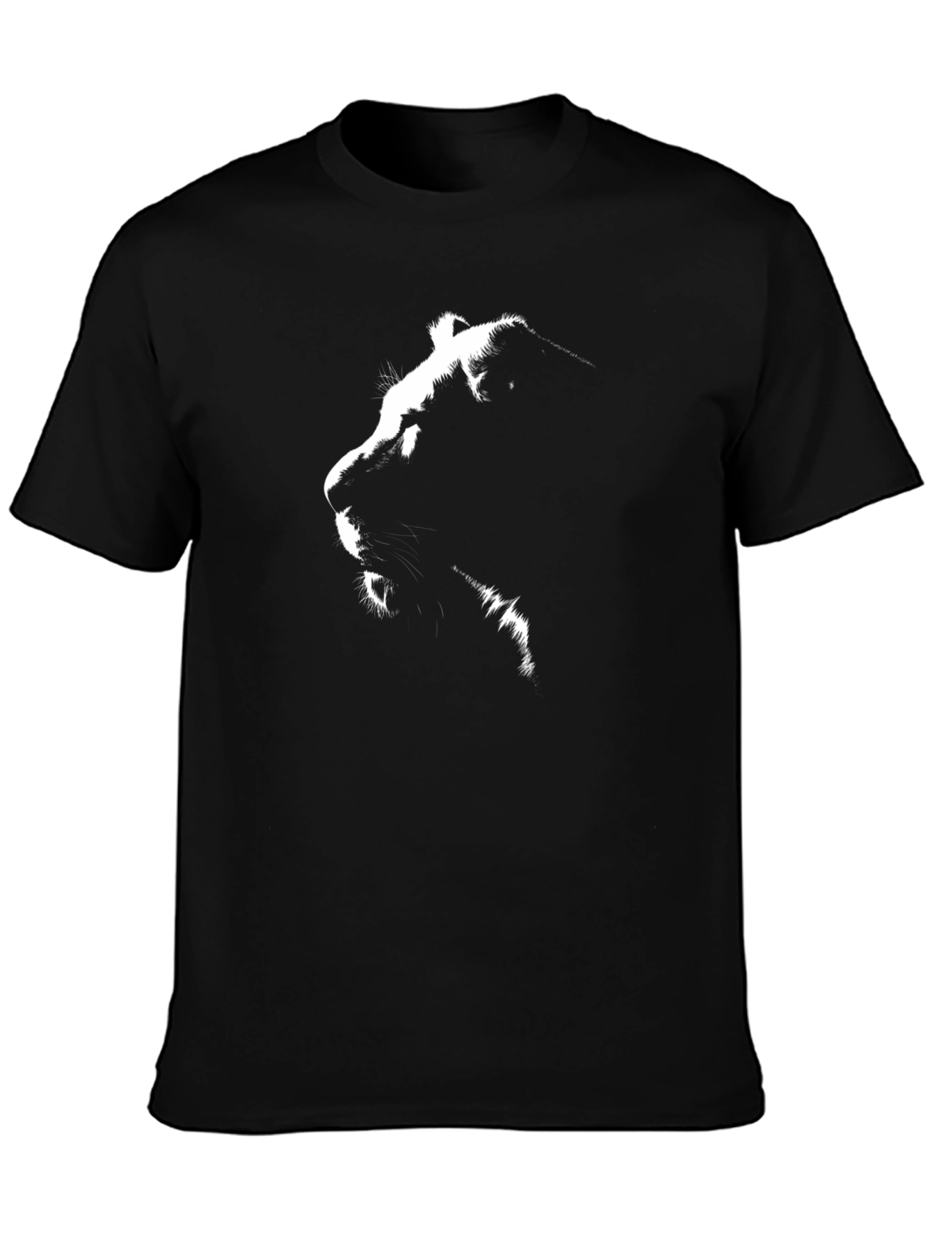 Lion Silhouette Black Graphic Tee