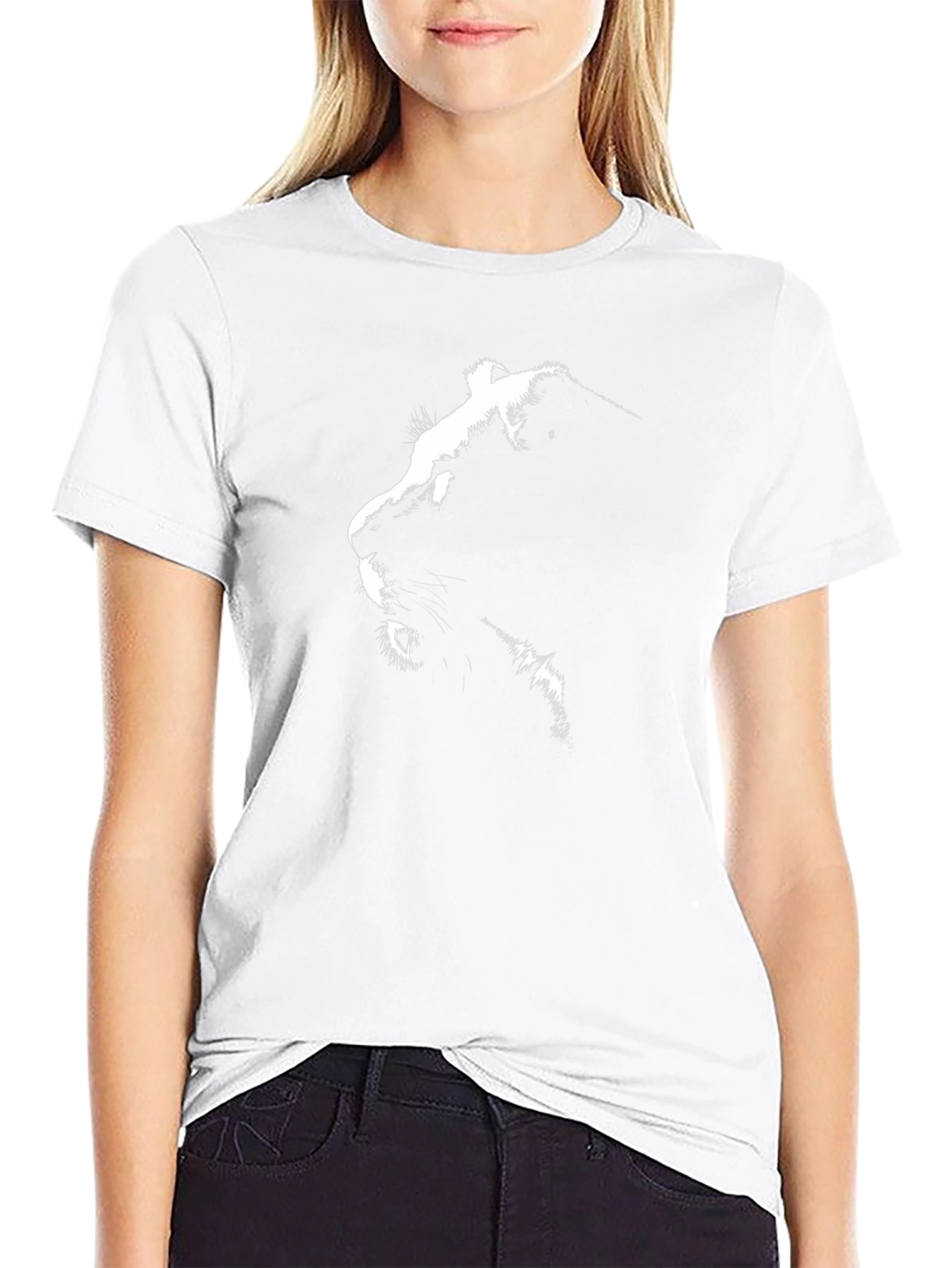 Lion Silhouette Black Graphic Tee