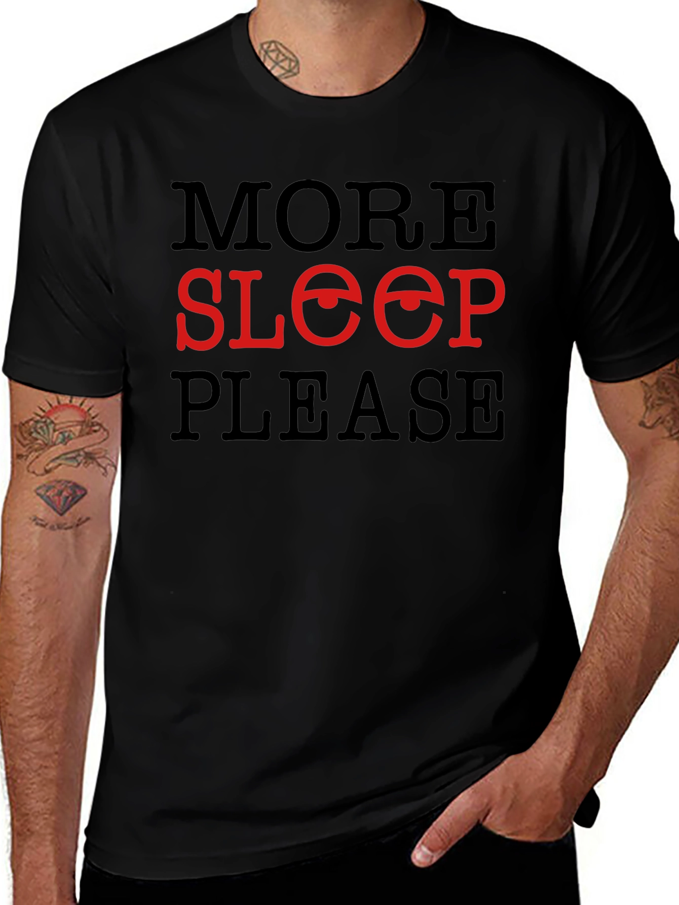 More Sleep Please Graphic Tee - Black